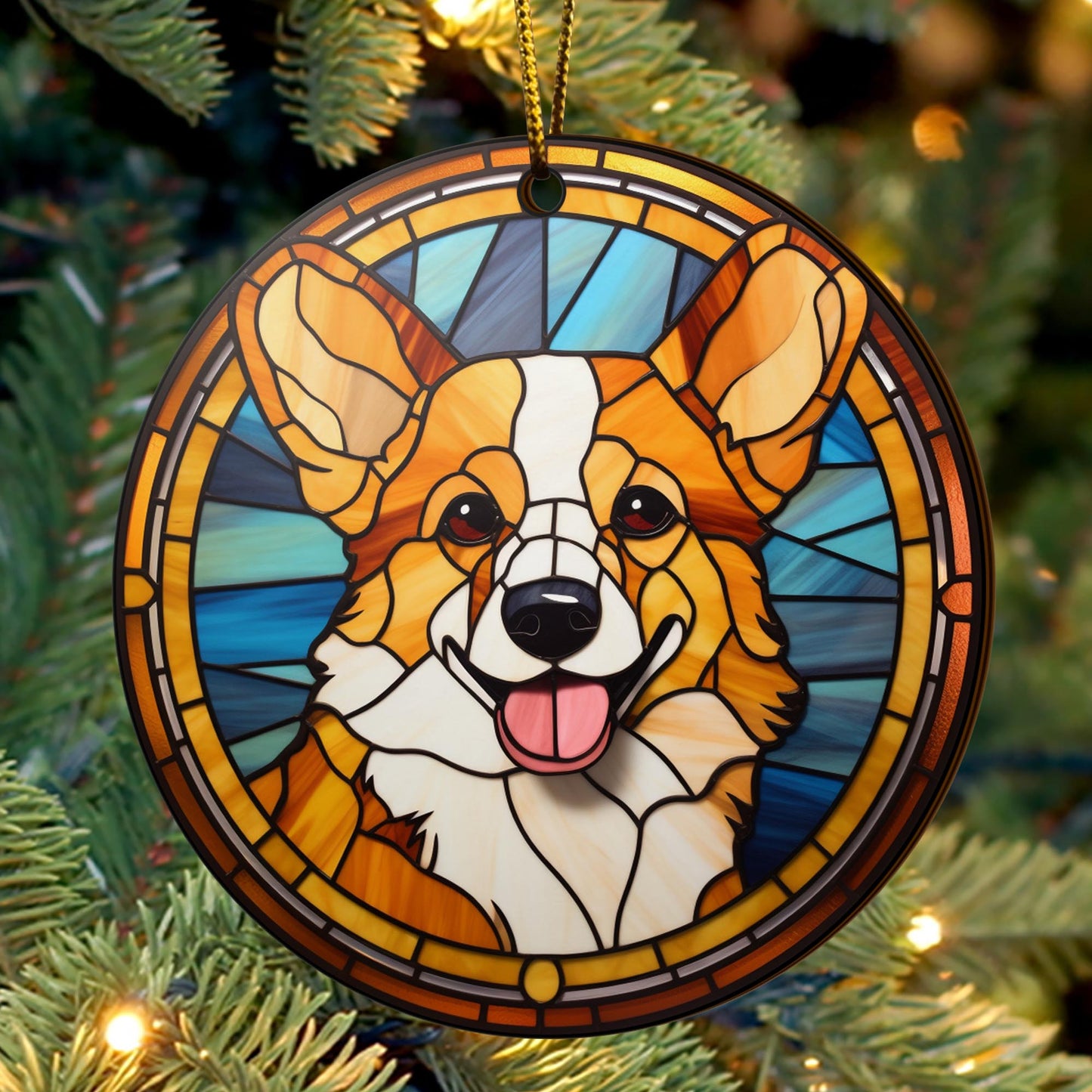 Corgi Wooden Ornaments 2 Sides, Corgi Ornaments For Christmas Tree, Christmas Tree Hanging, Christmas Decorations EPHG-52485