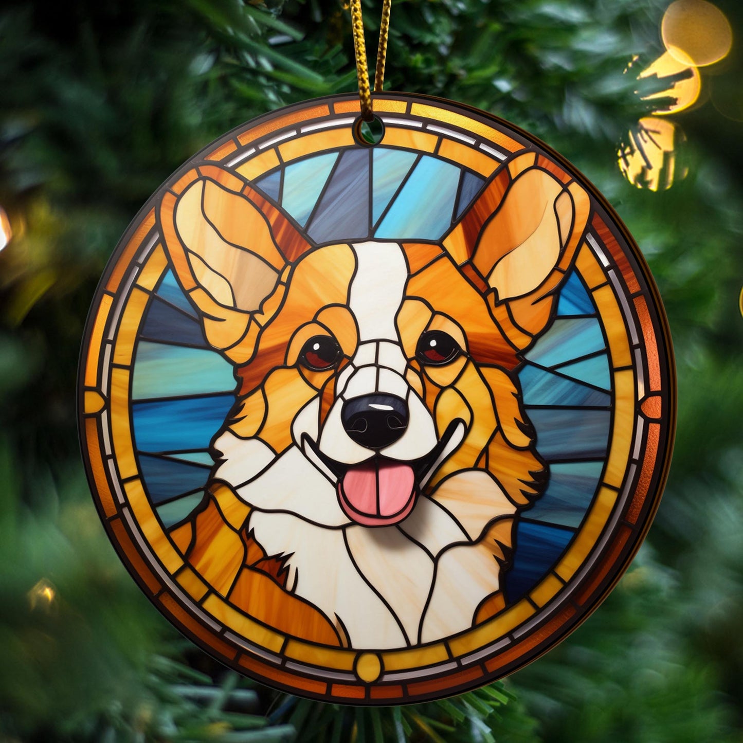 Corgi Wooden Ornaments 2 Sides, Corgi Ornaments For Christmas Tree, Christmas Tree Hanging, Christmas Decorations EPHG-52485