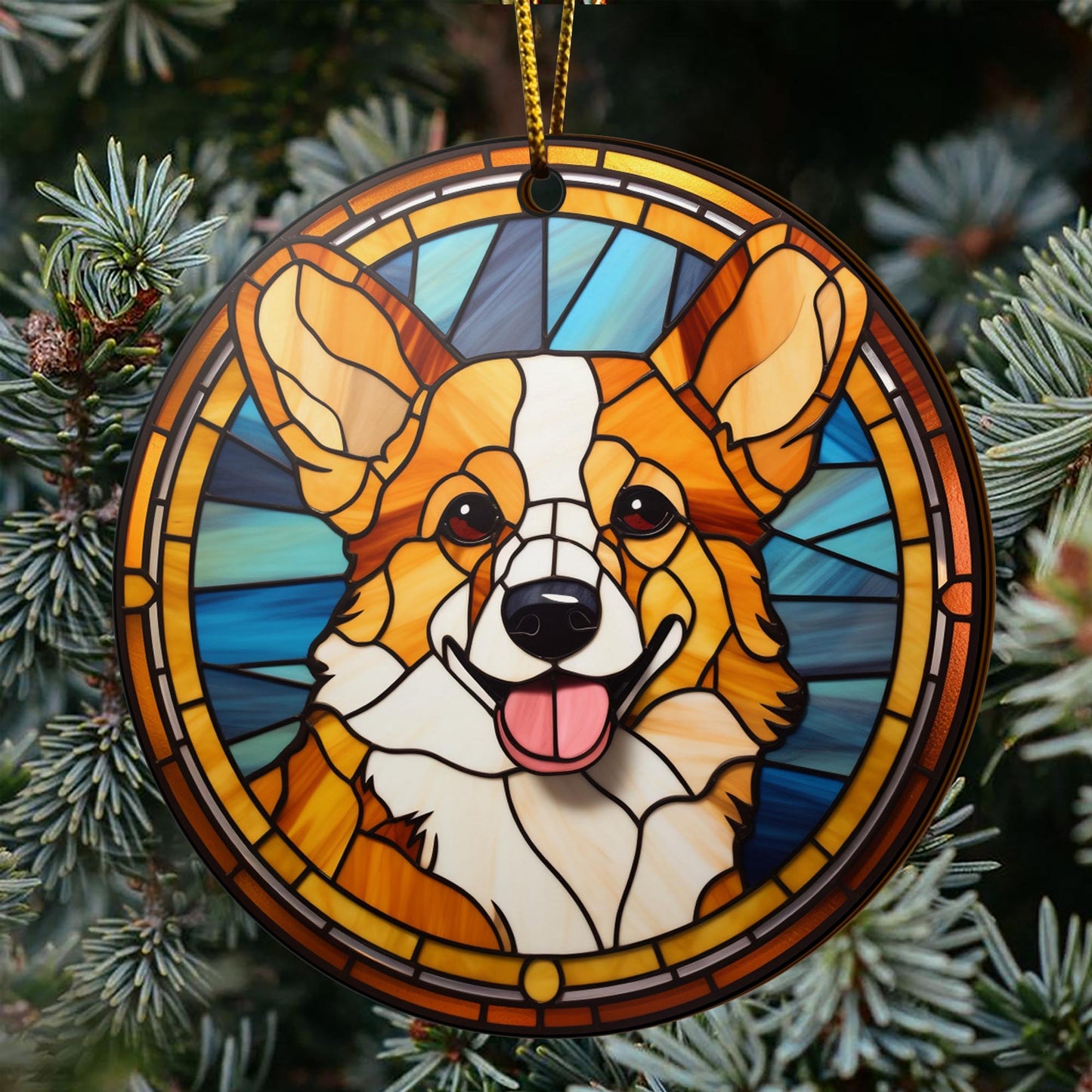 Corgi Wooden Ornaments 2 Sides, Corgi Ornaments For Christmas Tree, Christmas Tree Hanging, Christmas Decorations EPHG-52485