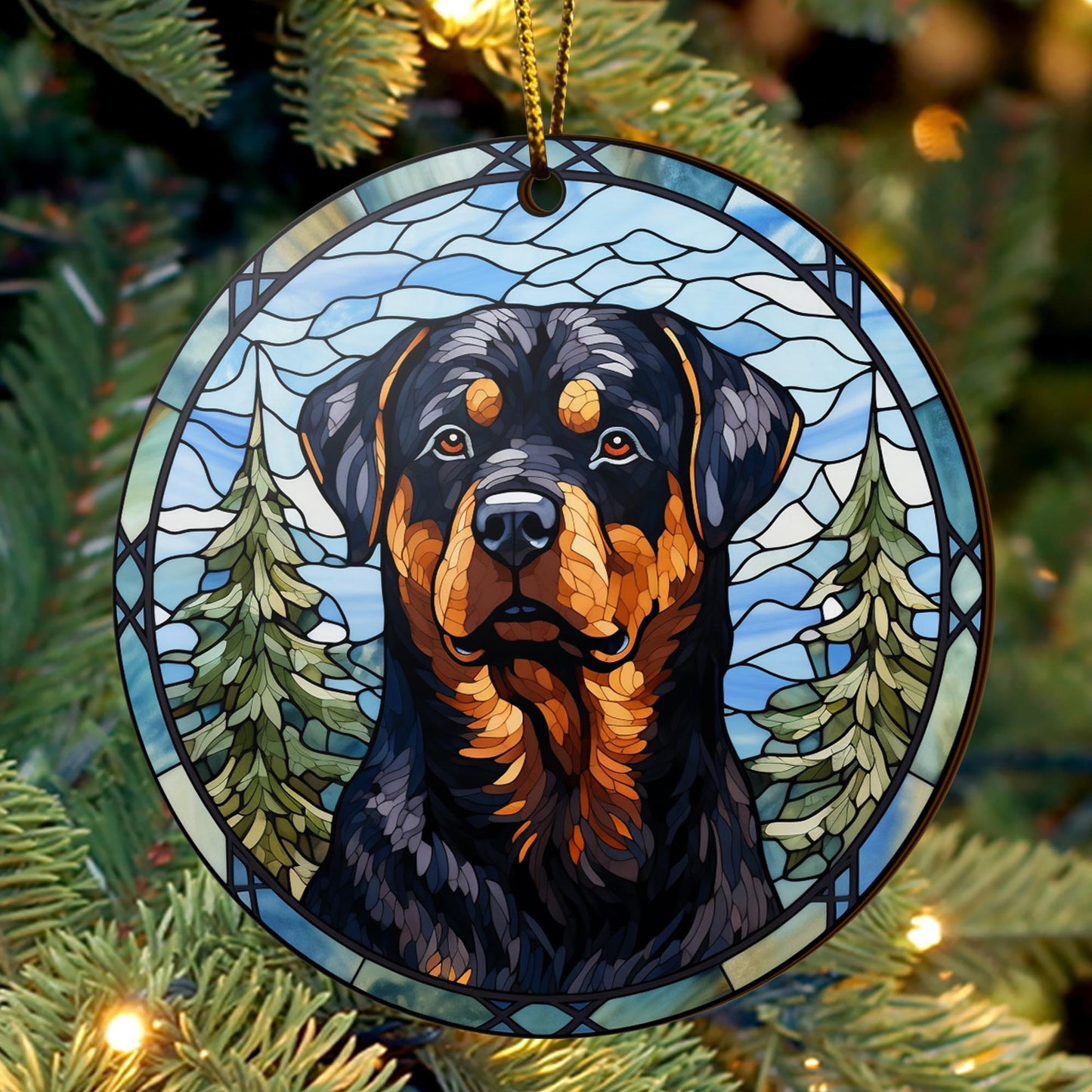 Rottweiler Rottweiler Wooden Ornaments 2 Sides, Rottweiler Ornament, Gift For Christmas, Christmas Tree Hanging EPHG-52486