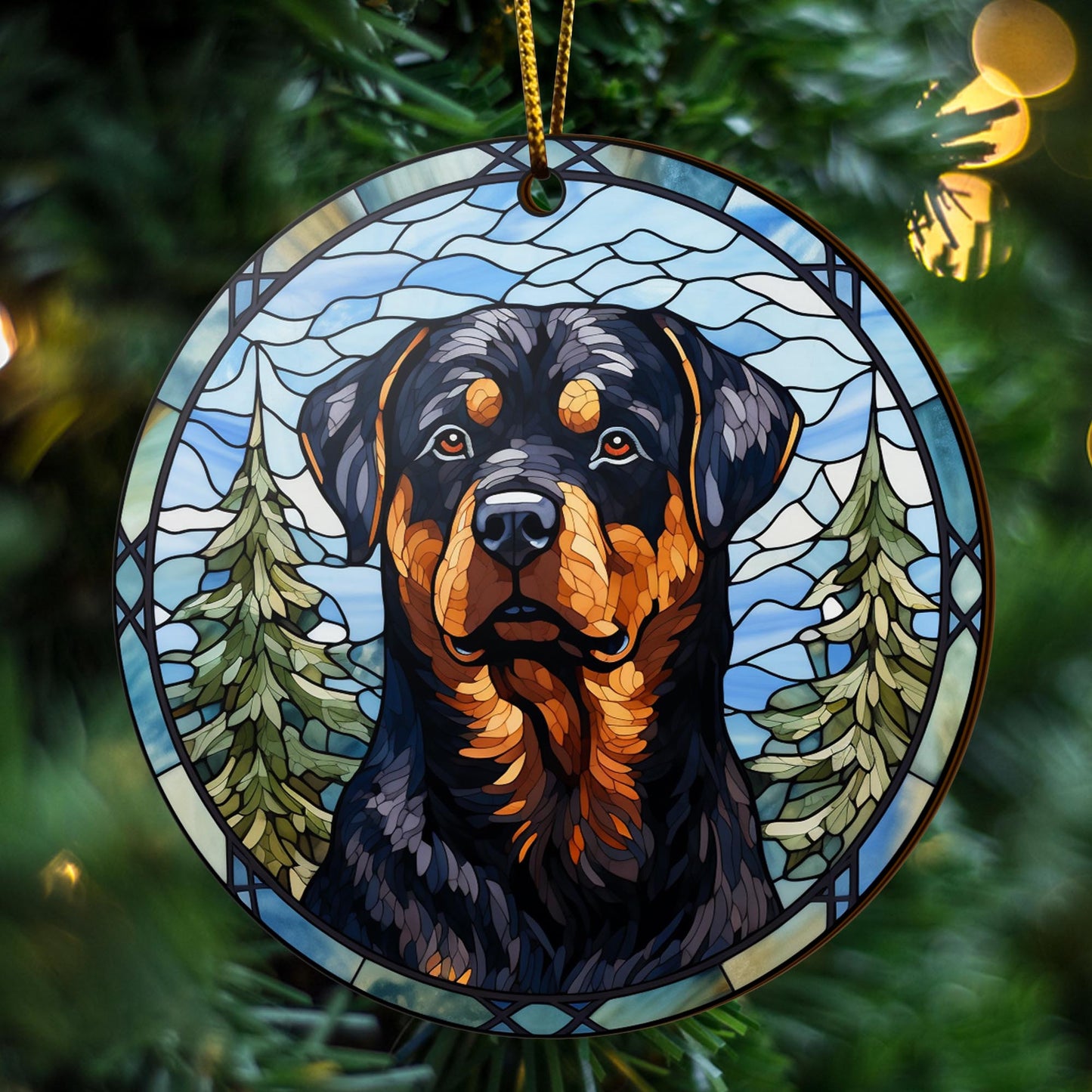 Rottweiler Rottweiler Wooden Ornaments 2 Sides, Rottweiler Ornament, Gift For Christmas, Christmas Tree Hanging EPHG-52486