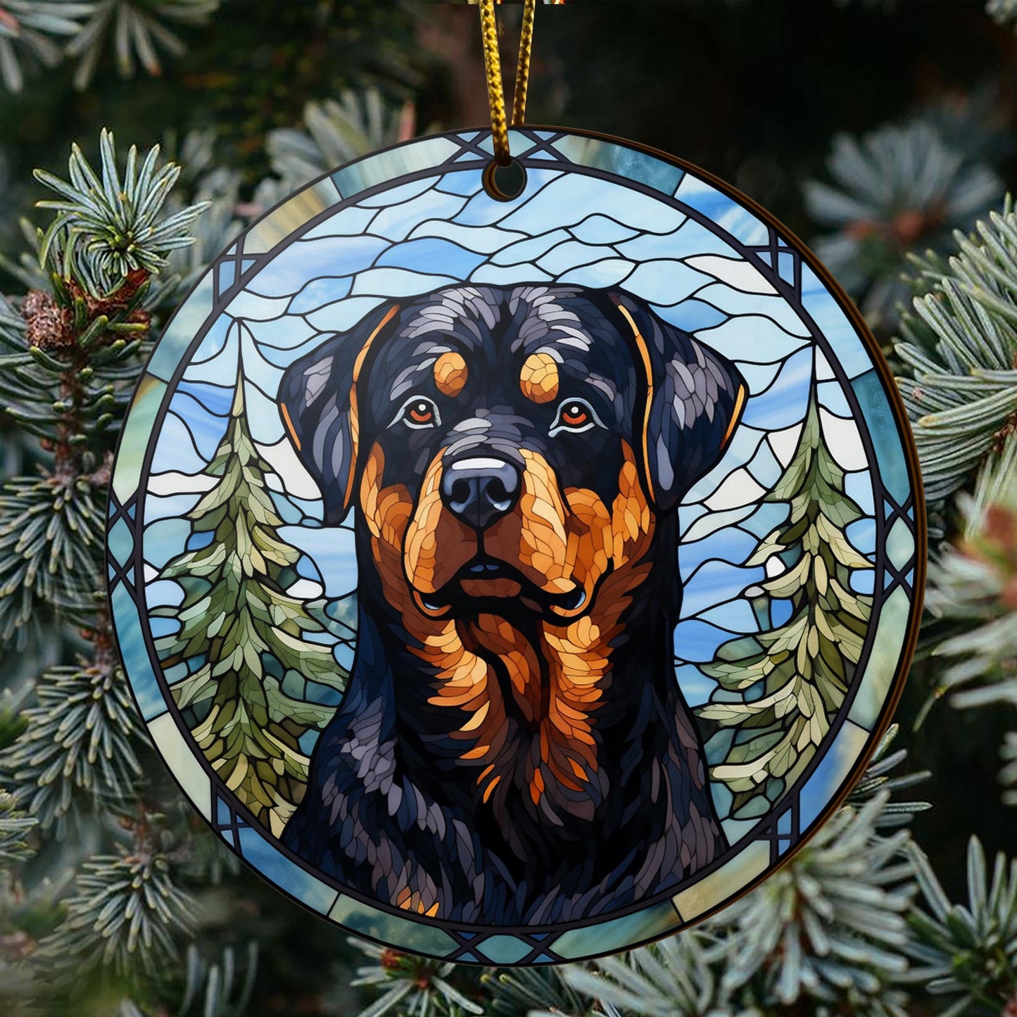 Rottweiler Rottweiler Wooden Ornaments 2 Sides, Rottweiler Ornament, Gift For Christmas, Christmas Tree Hanging EPHG-52486