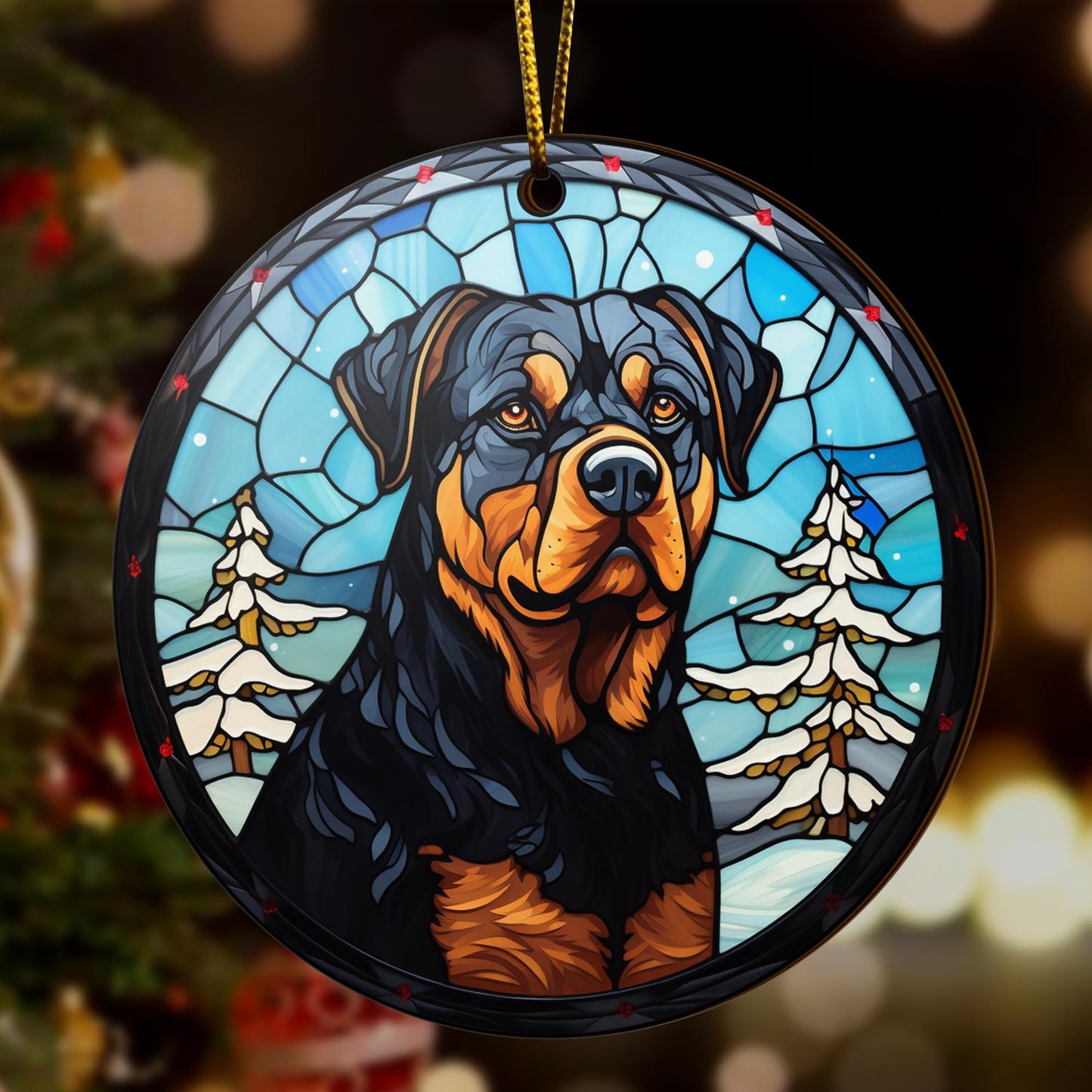 Rottweiler Rottweiler Wooden Ornaments 2 Sides, Rottweiler Ornament, Gift For Christmas, Christmas Tree Hanging EPHG-52486