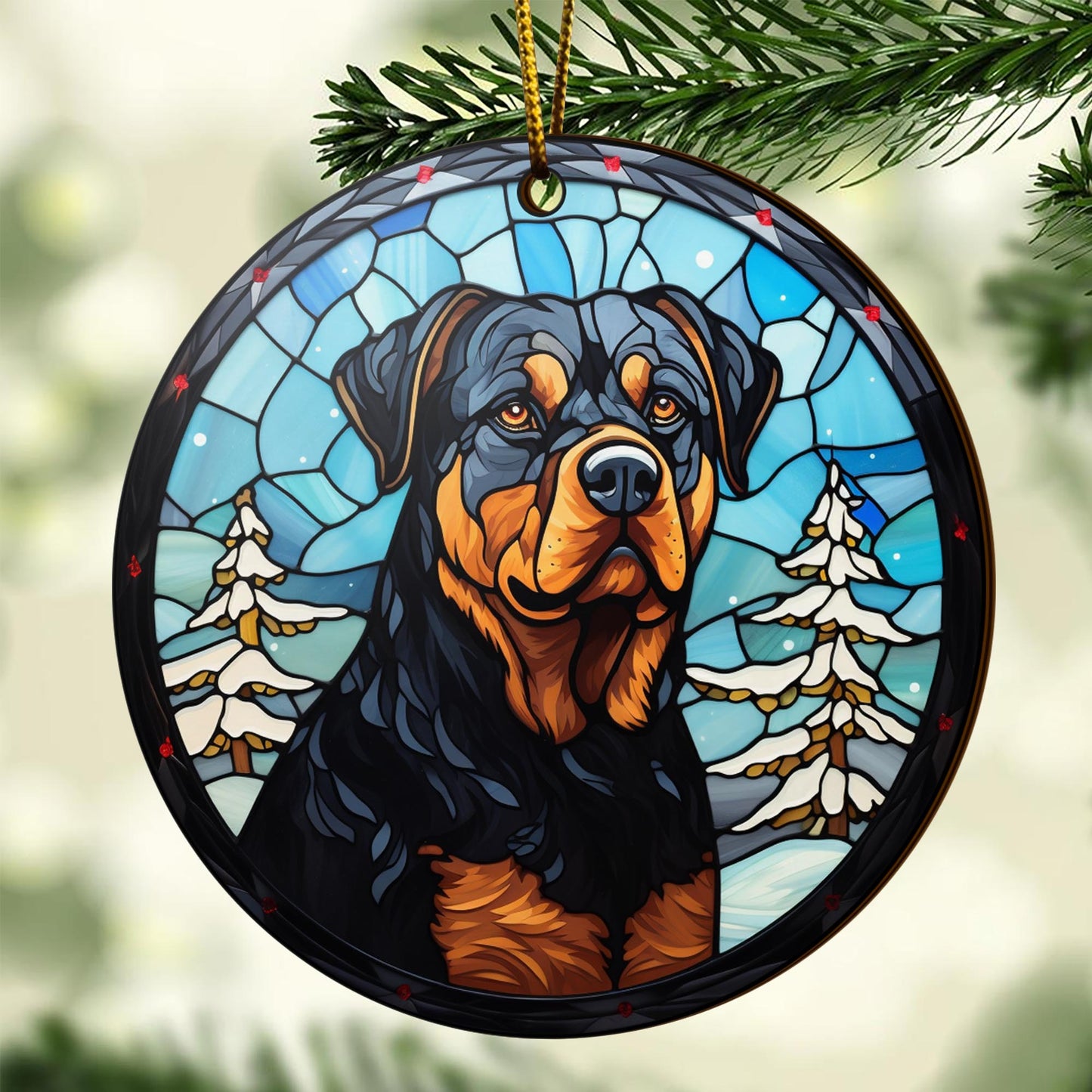 Rottweiler Rottweiler Wooden Ornaments 2 Sides, Rottweiler Ornament, Gift For Christmas, Christmas Tree Hanging EPHG-52486