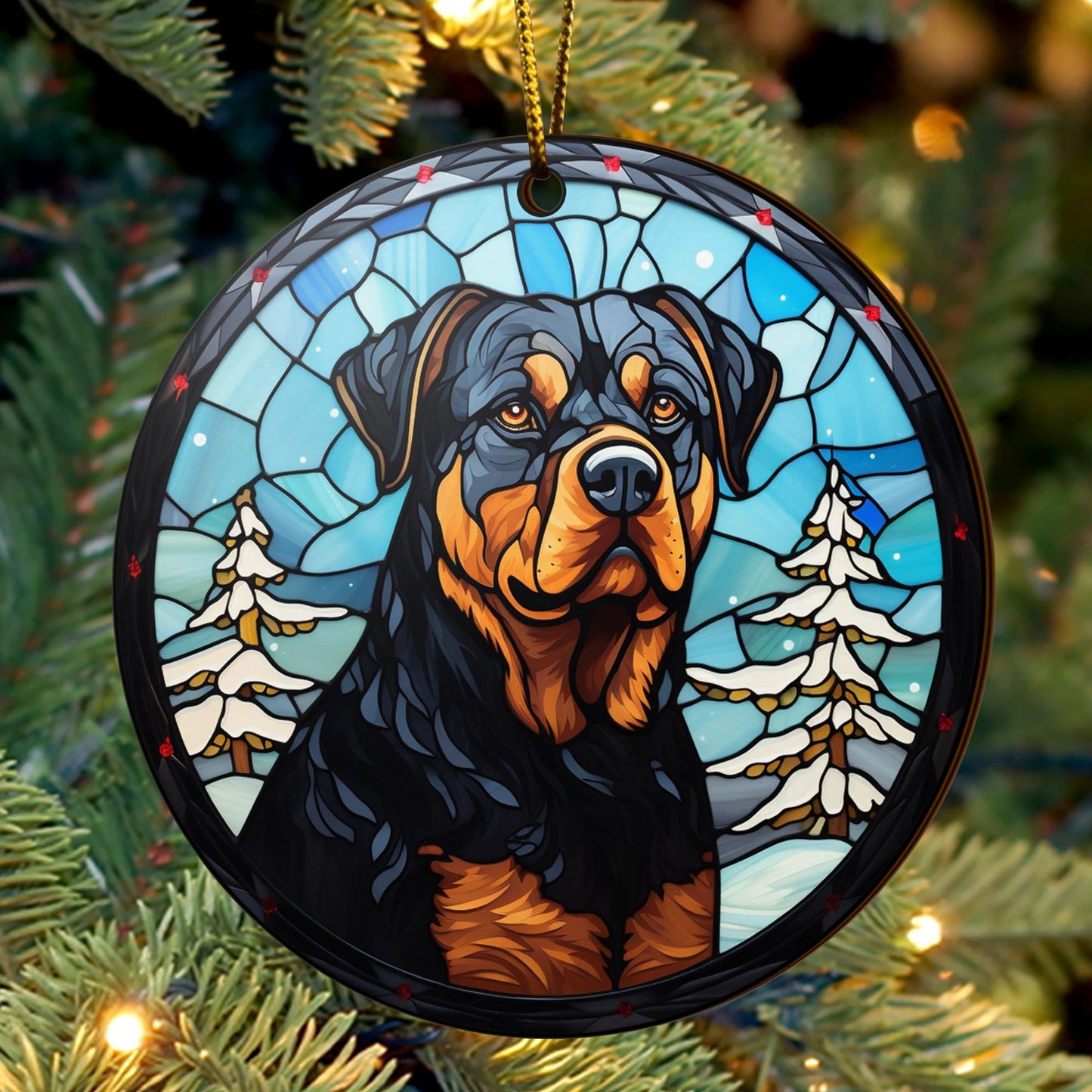 Rottweiler Rottweiler Wooden Ornaments 2 Sides, Rottweiler Ornament, Gift For Christmas, Christmas Tree Hanging EPHG-52486