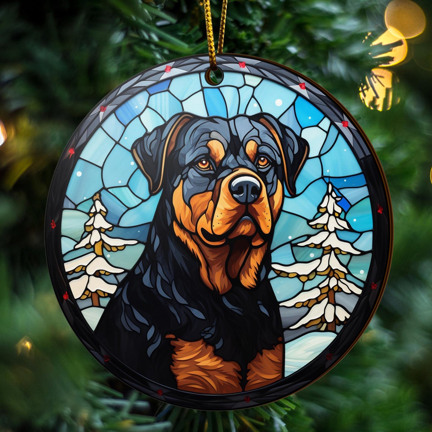 Rottweiler Rottweiler Wooden Ornaments 2 Sides, Rottweiler Ornament, Gift For Christmas, Christmas Tree Hanging EPHG-52486