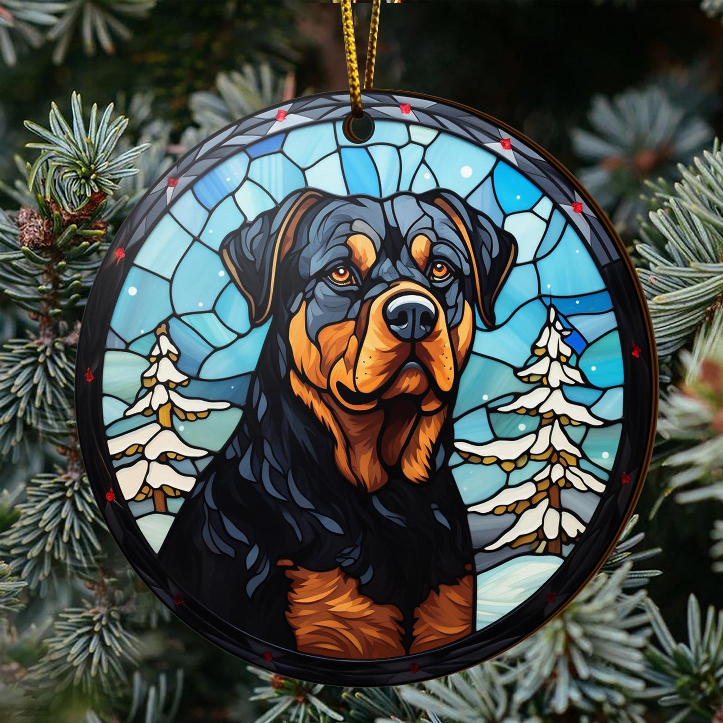 Rottweiler Rottweiler Wooden Ornaments 2 Sides, Rottweiler Ornament, Gift For Christmas, Christmas Tree Hanging EPHG-52486