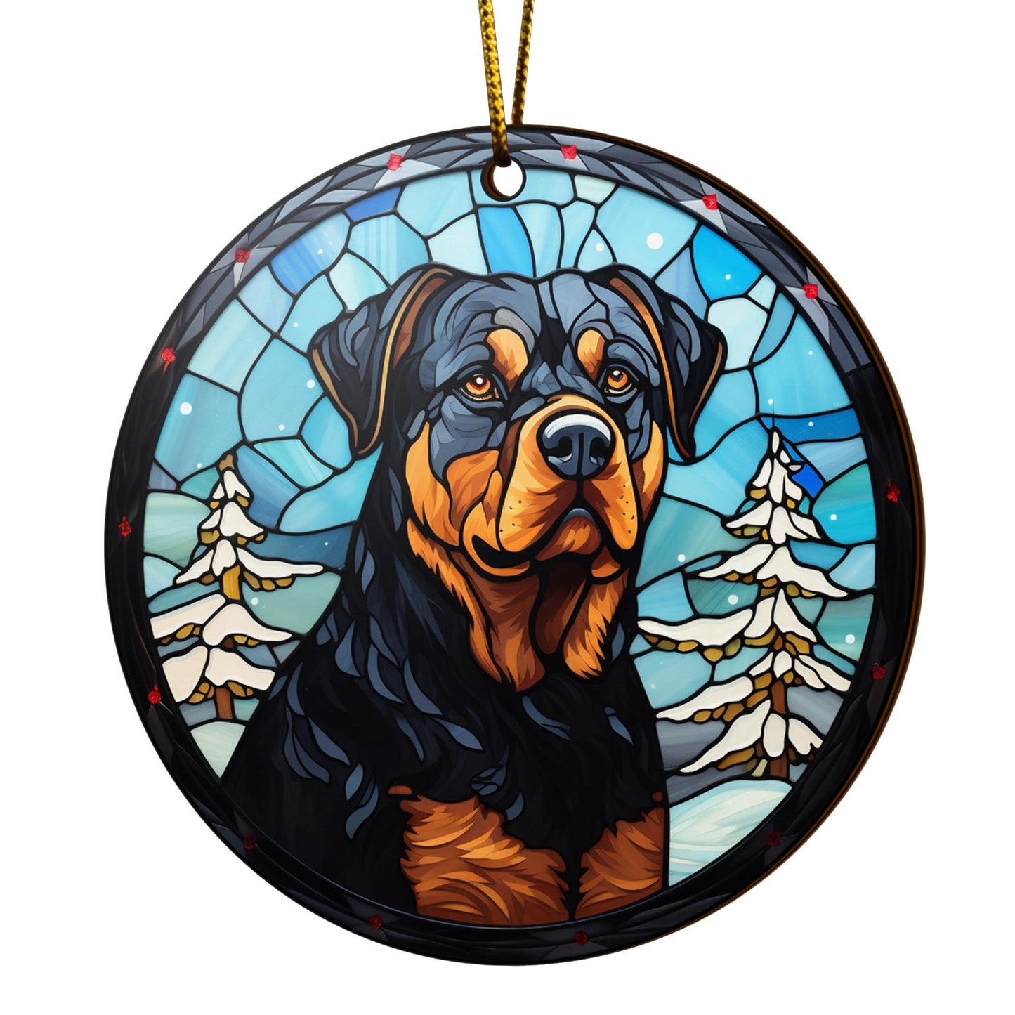 Rottweiler Rottweiler Wooden Ornaments 2 Sides, Rottweiler Ornament, Gift For Christmas, Christmas Tree Hanging EPHG-52486