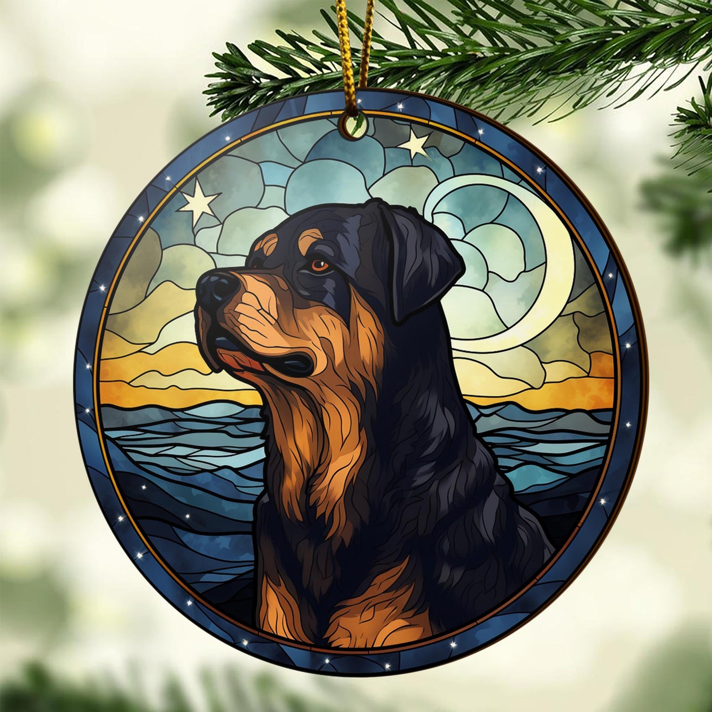 Rottweiler Rottweiler Wooden Ornaments 2 Sides, Rottweiler Ornament, Gift For Christmas, Christmas Tree Hanging EPHG-52486