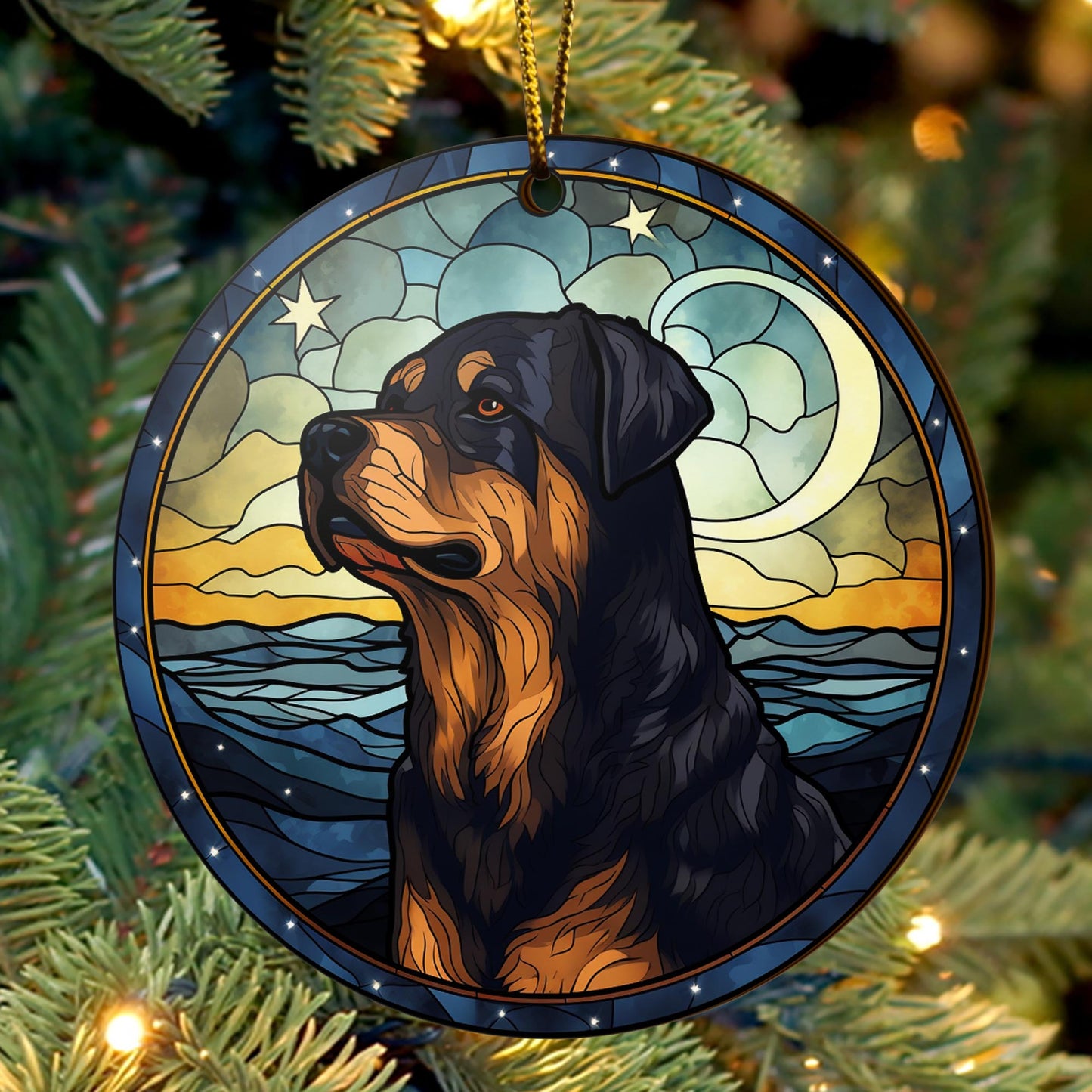 Rottweiler Rottweiler Wooden Ornaments 2 Sides, Rottweiler Ornament, Gift For Christmas, Christmas Tree Hanging EPHG-52486