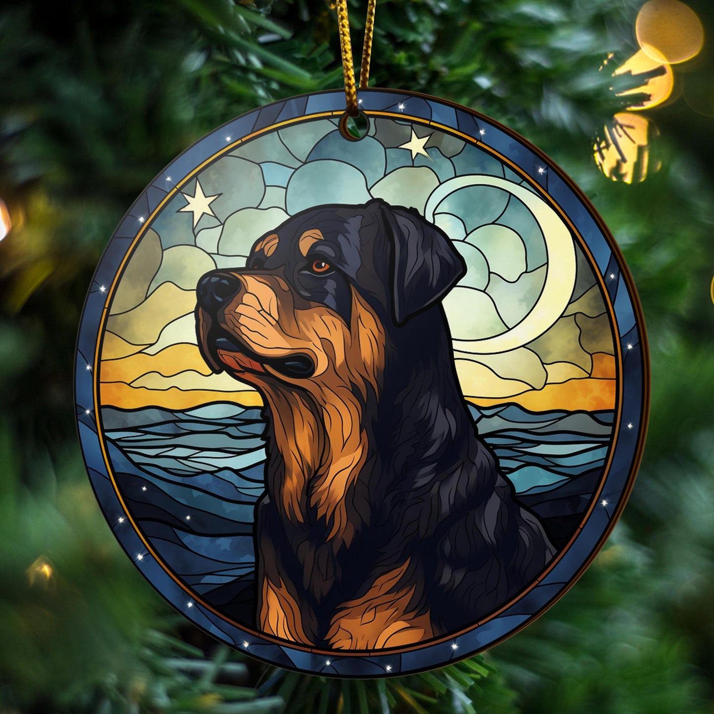 Rottweiler Rottweiler Wooden Ornaments 2 Sides, Rottweiler Ornament, Gift For Christmas, Christmas Tree Hanging EPHG-52486