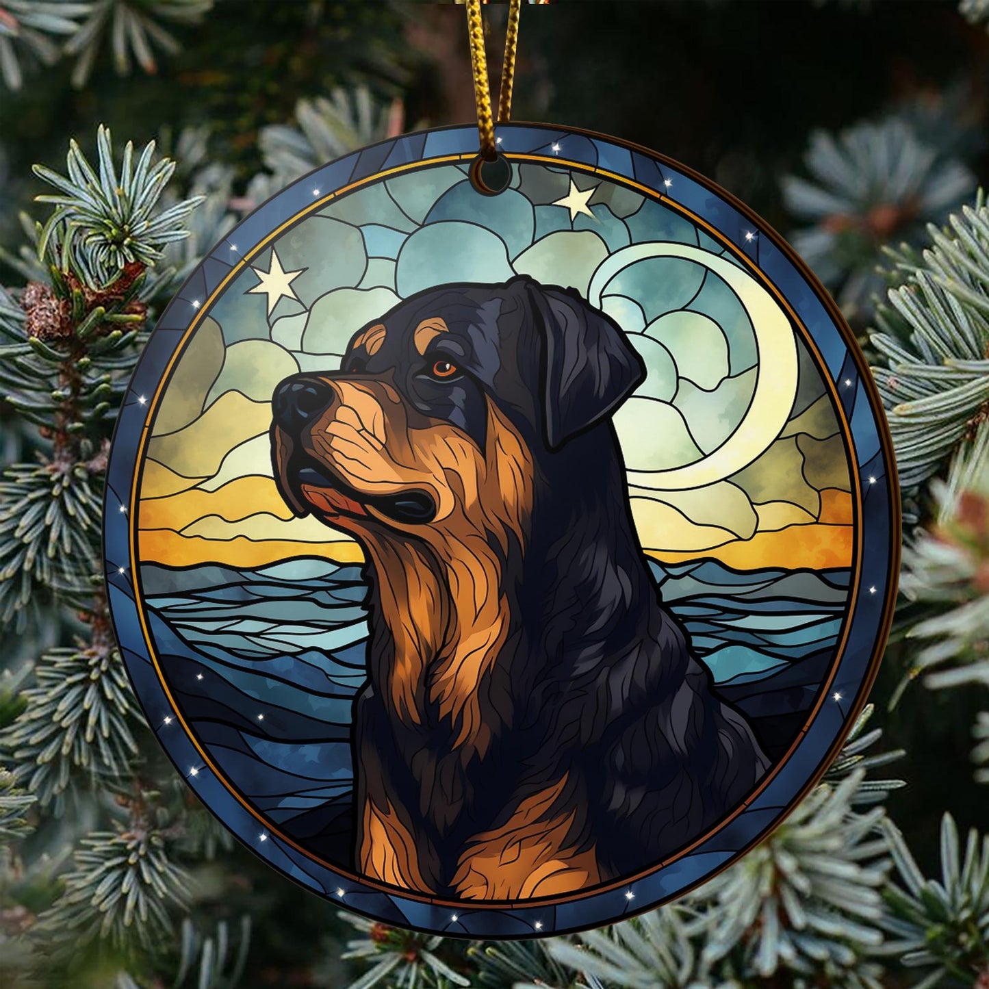 Rottweiler Rottweiler Wooden Ornaments 2 Sides, Rottweiler Ornament, Gift For Christmas, Christmas Tree Hanging EPHG-52486