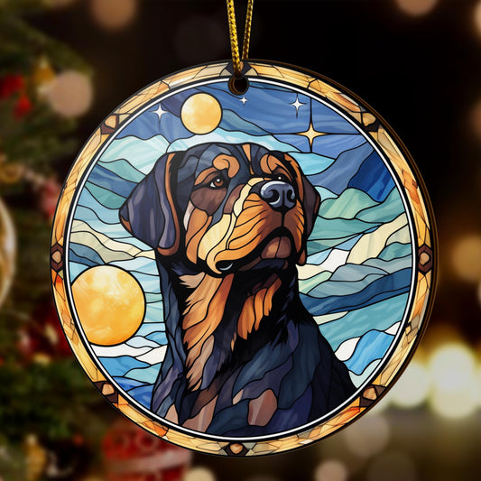 Rottweiler Rottweiler Wooden Ornaments 2 Sides, Rottweiler Ornament, Gift For Christmas, Christmas Tree Hanging EPHG-52486