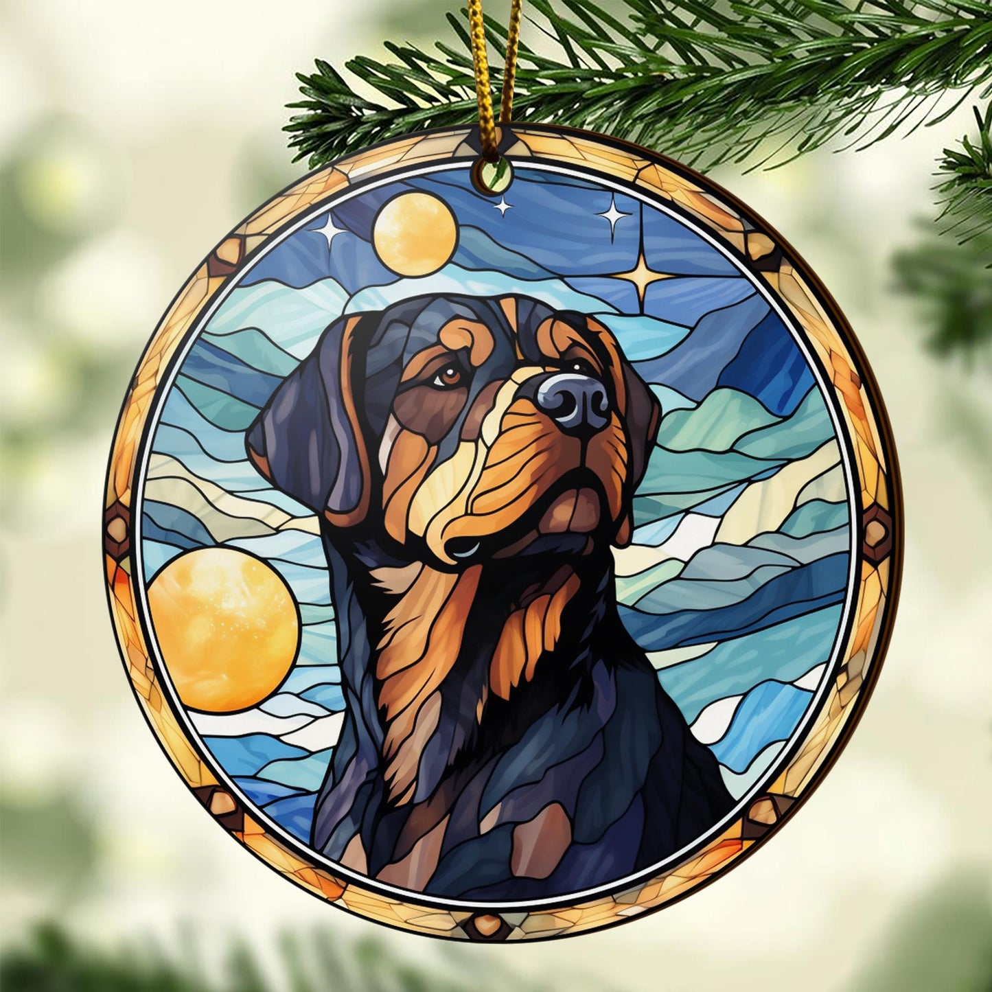 Rottweiler Rottweiler Wooden Ornaments 2 Sides, Rottweiler Ornament, Gift For Christmas, Christmas Tree Hanging EPHG-52486