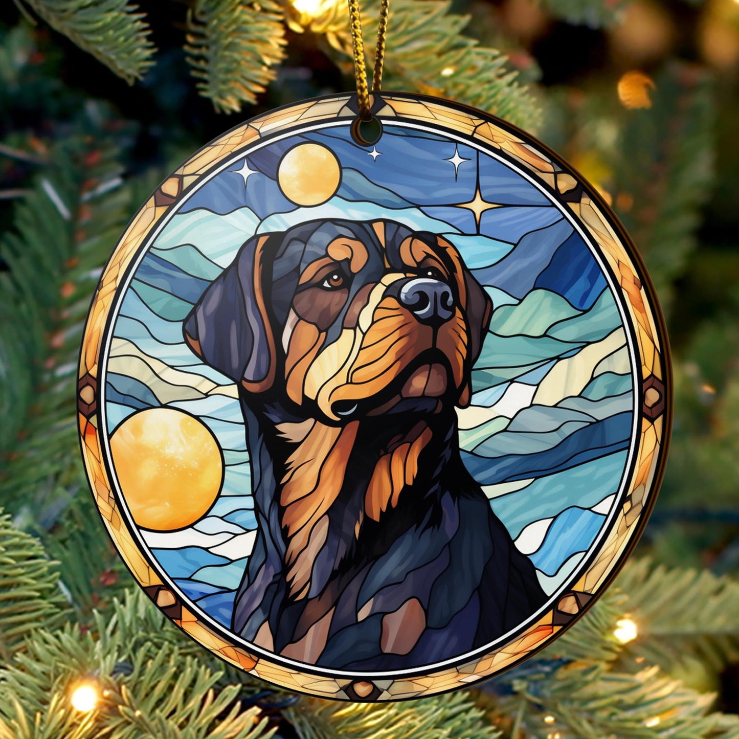 Rottweiler Rottweiler Wooden Ornaments 2 Sides, Rottweiler Ornament, Gift For Christmas, Christmas Tree Hanging EPHG-52486