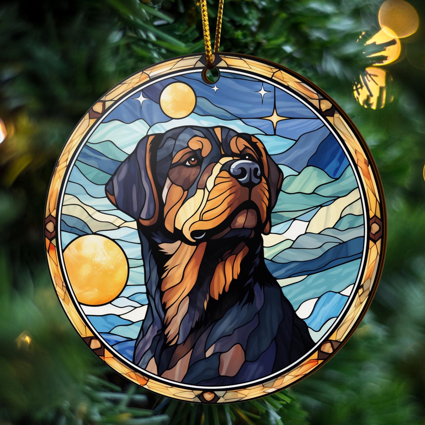 Rottweiler Rottweiler Wooden Ornaments 2 Sides, Rottweiler Ornament, Gift For Christmas, Christmas Tree Hanging EPHG-52486