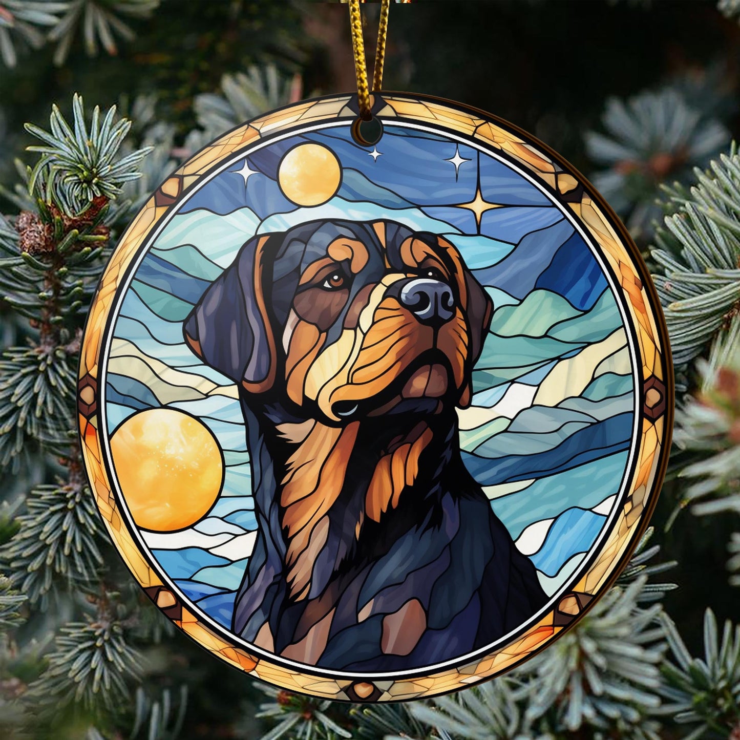 Rottweiler Rottweiler Wooden Ornaments 2 Sides, Rottweiler Ornament, Gift For Christmas, Christmas Tree Hanging EPHG-52486