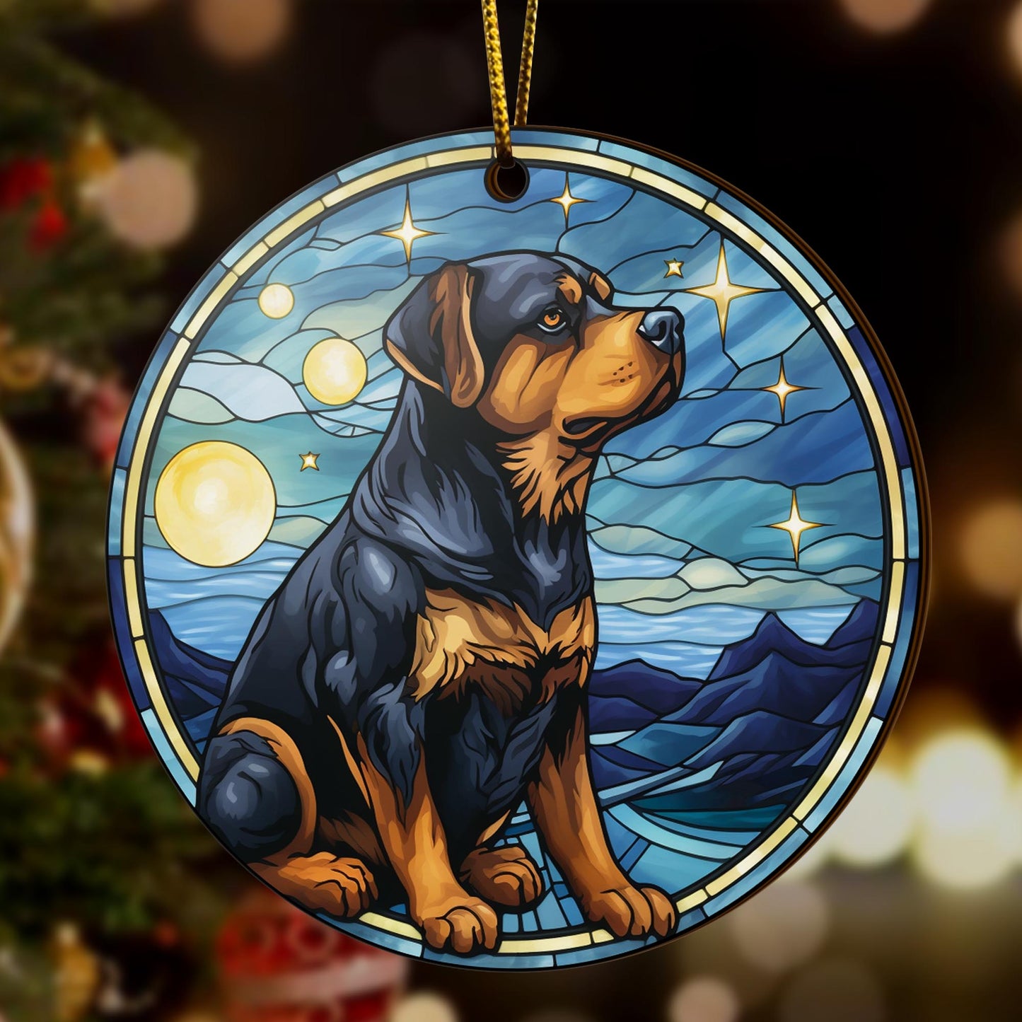 Rottweiler Rottweiler Wooden Ornaments 2 Sides, Rottweiler Ornament, Gift For Christmas, Christmas Tree Hanging EPHG-52486