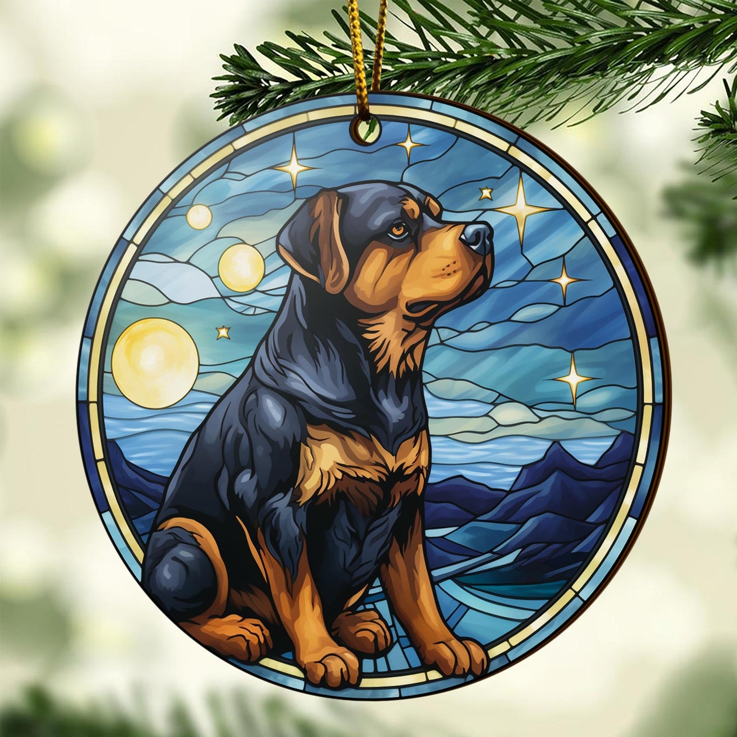 Rottweiler Rottweiler Wooden Ornaments 2 Sides, Rottweiler Ornament, Gift For Christmas, Christmas Tree Hanging EPHG-52486