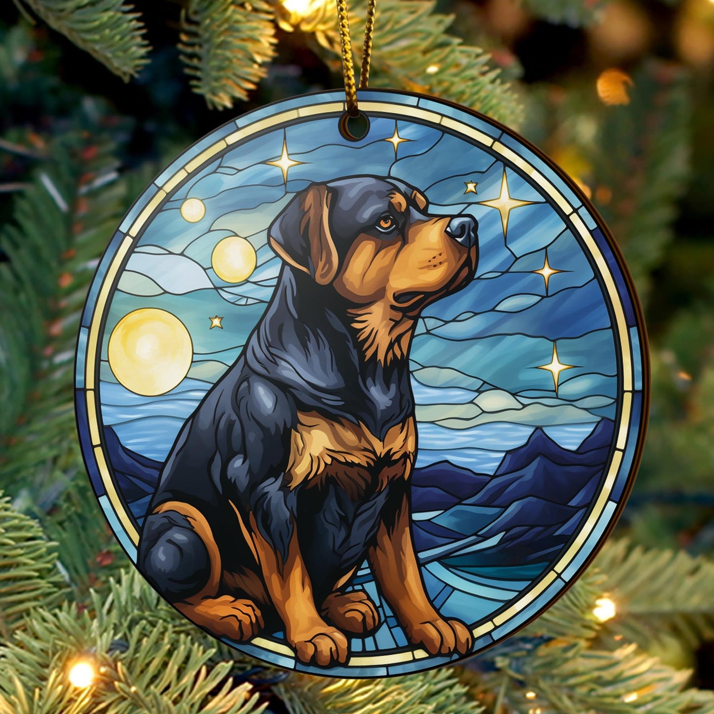 Rottweiler Rottweiler Wooden Ornaments 2 Sides, Rottweiler Ornament, Gift For Christmas, Christmas Tree Hanging EPHG-52486