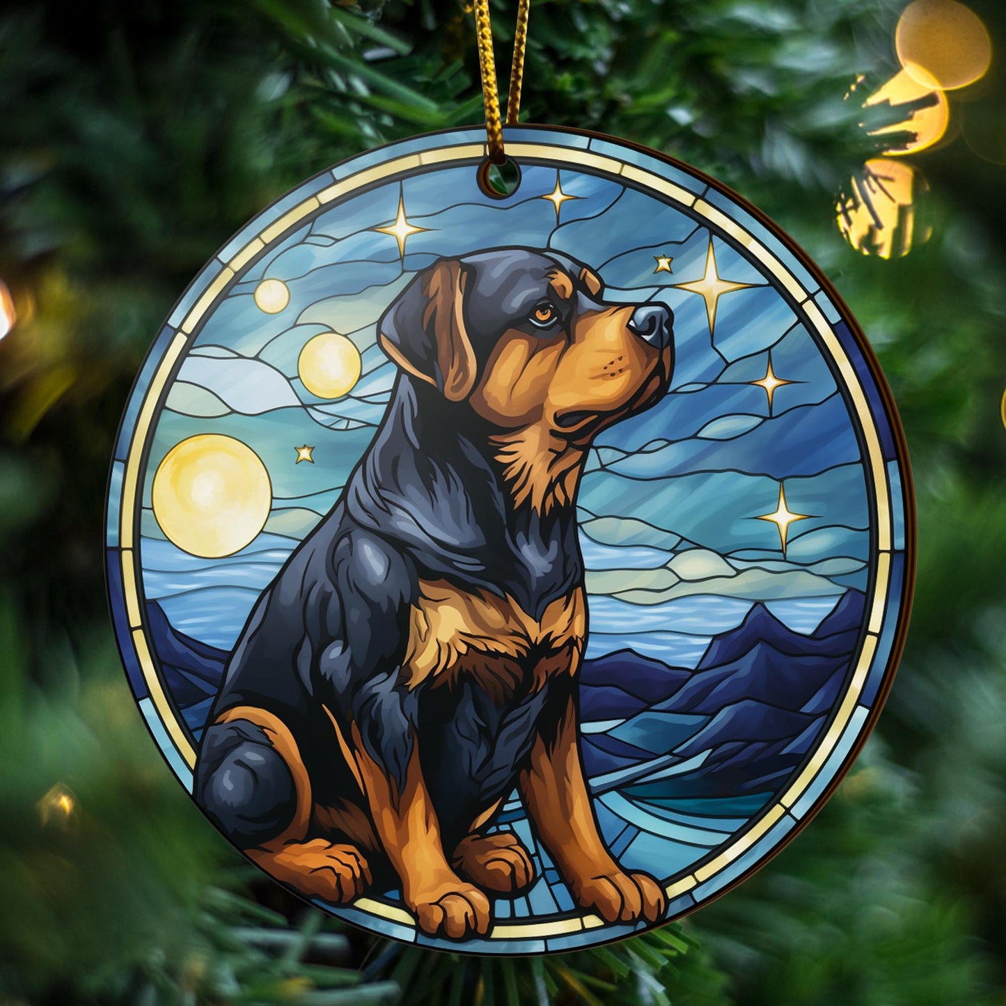 Rottweiler Rottweiler Wooden Ornaments 2 Sides, Rottweiler Ornament, Gift For Christmas, Christmas Tree Hanging EPHG-52486