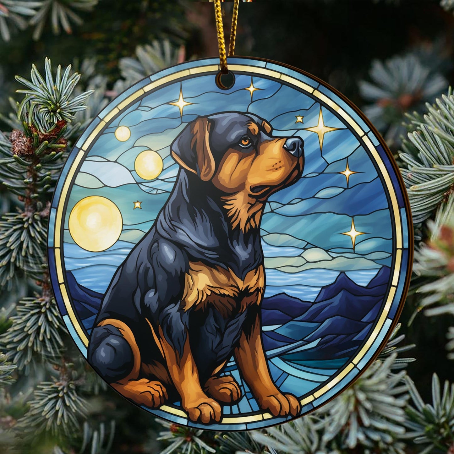 Rottweiler Rottweiler Wooden Ornaments 2 Sides, Rottweiler Ornament, Gift For Christmas, Christmas Tree Hanging EPHG-52486