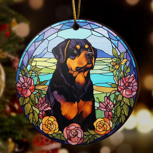 Rottweiler Rottweiler Wooden Ornaments 2 Sides, Rottweiler Ornament, Gift For Christmas, Christmas Tree Hanging EPHG-52486