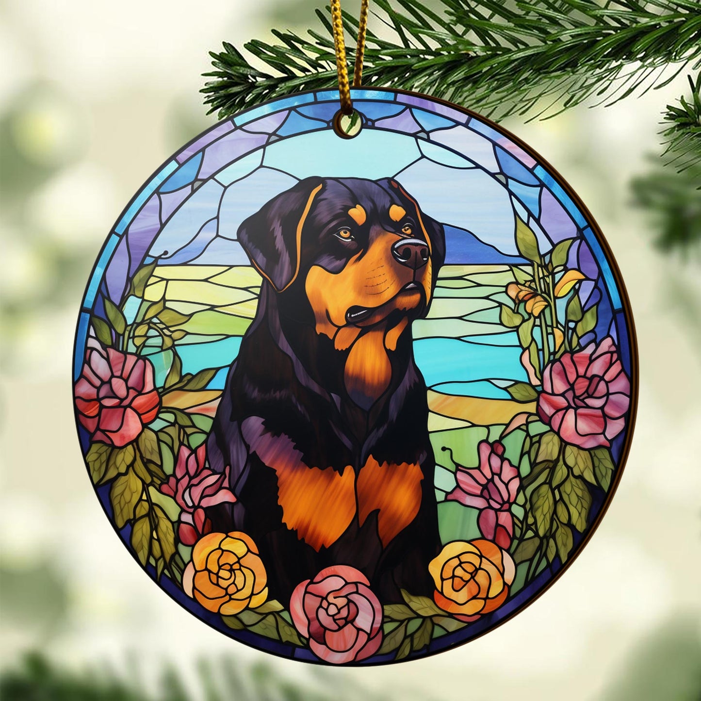 Rottweiler Rottweiler Wooden Ornaments 2 Sides, Rottweiler Ornament, Gift For Christmas, Christmas Tree Hanging EPHG-52486