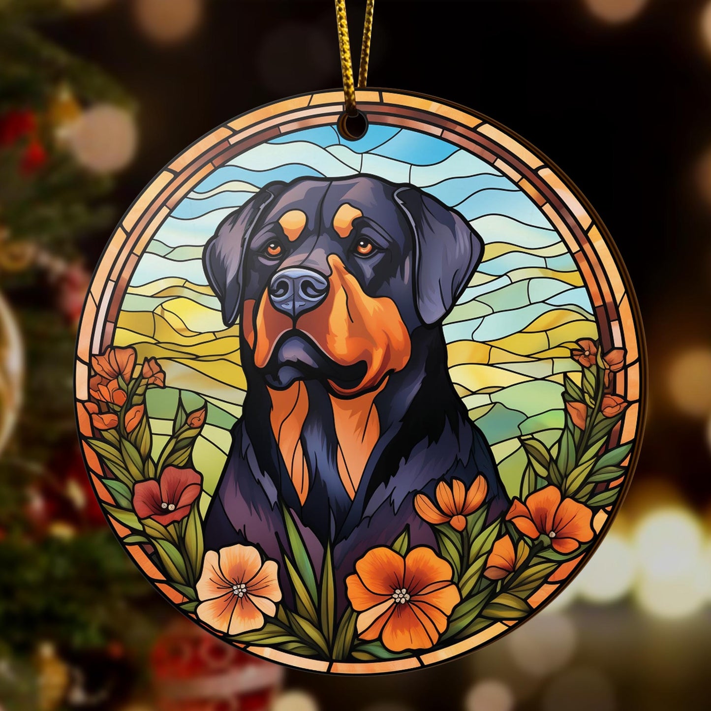 Rottweiler Rottweiler Wooden Ornaments 2 Sides, Rottweiler Ornament, Gift For Christmas, Christmas Tree Hanging EPHG-52486