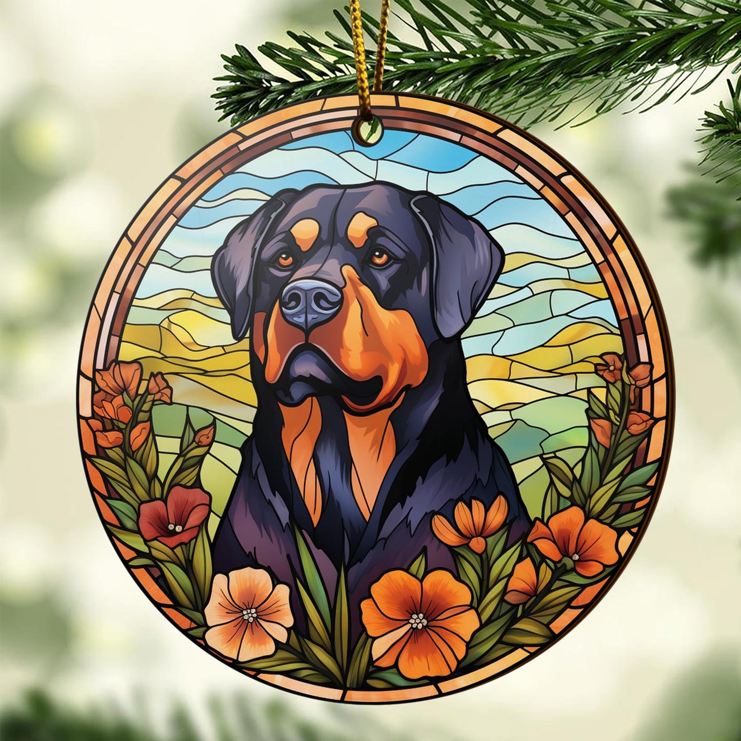 Rottweiler Rottweiler Wooden Ornaments 2 Sides, Rottweiler Ornament, Gift For Christmas, Christmas Tree Hanging EPHG-52486