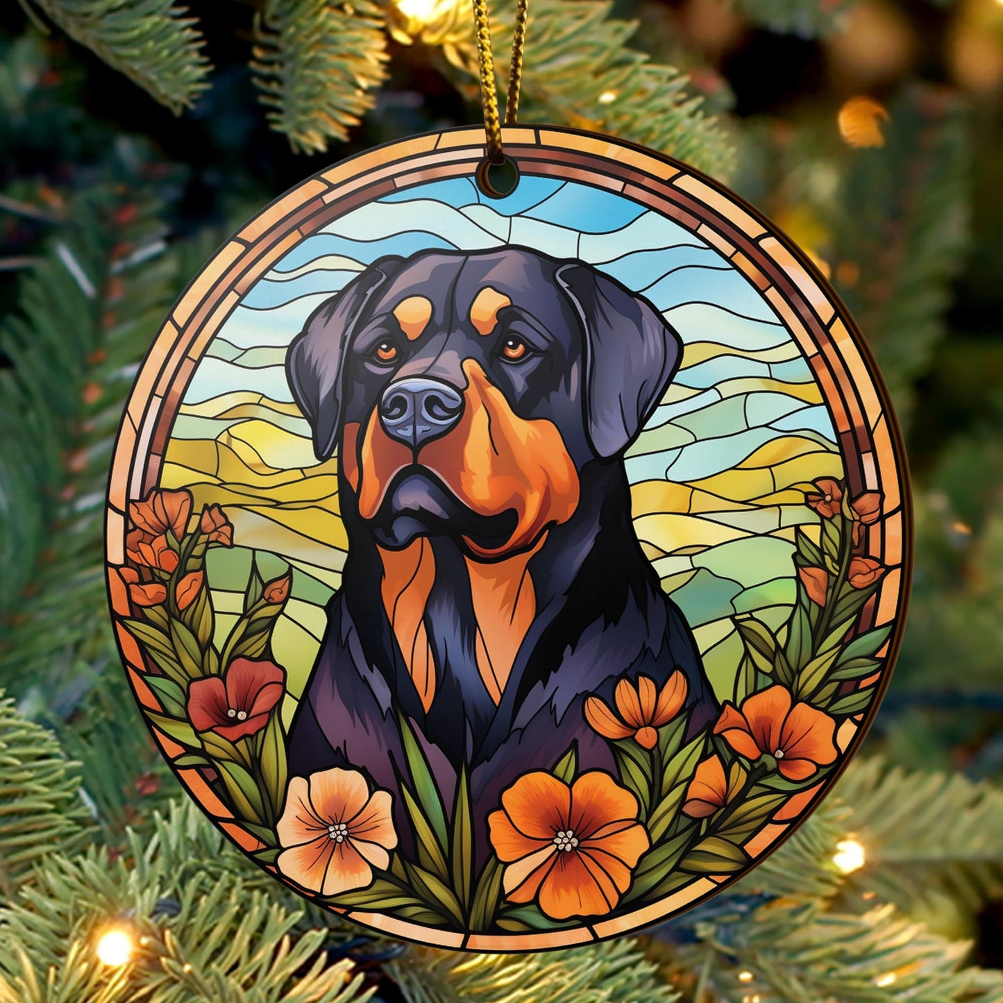 Rottweiler Rottweiler Wooden Ornaments 2 Sides, Rottweiler Ornament, Gift For Christmas, Christmas Tree Hanging EPHG-52486