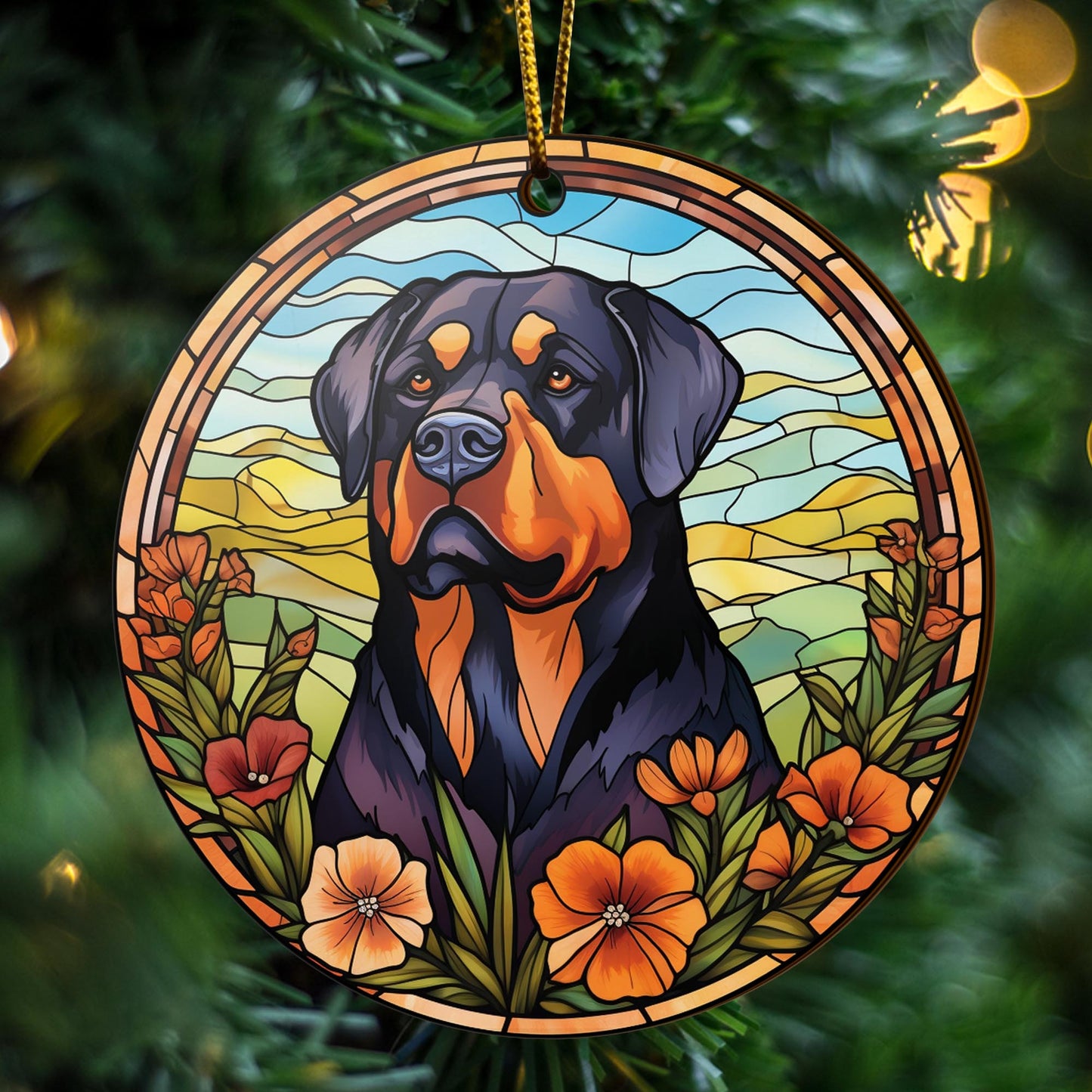 Rottweiler Rottweiler Wooden Ornaments 2 Sides, Rottweiler Ornament, Gift For Christmas, Christmas Tree Hanging EPHG-52486