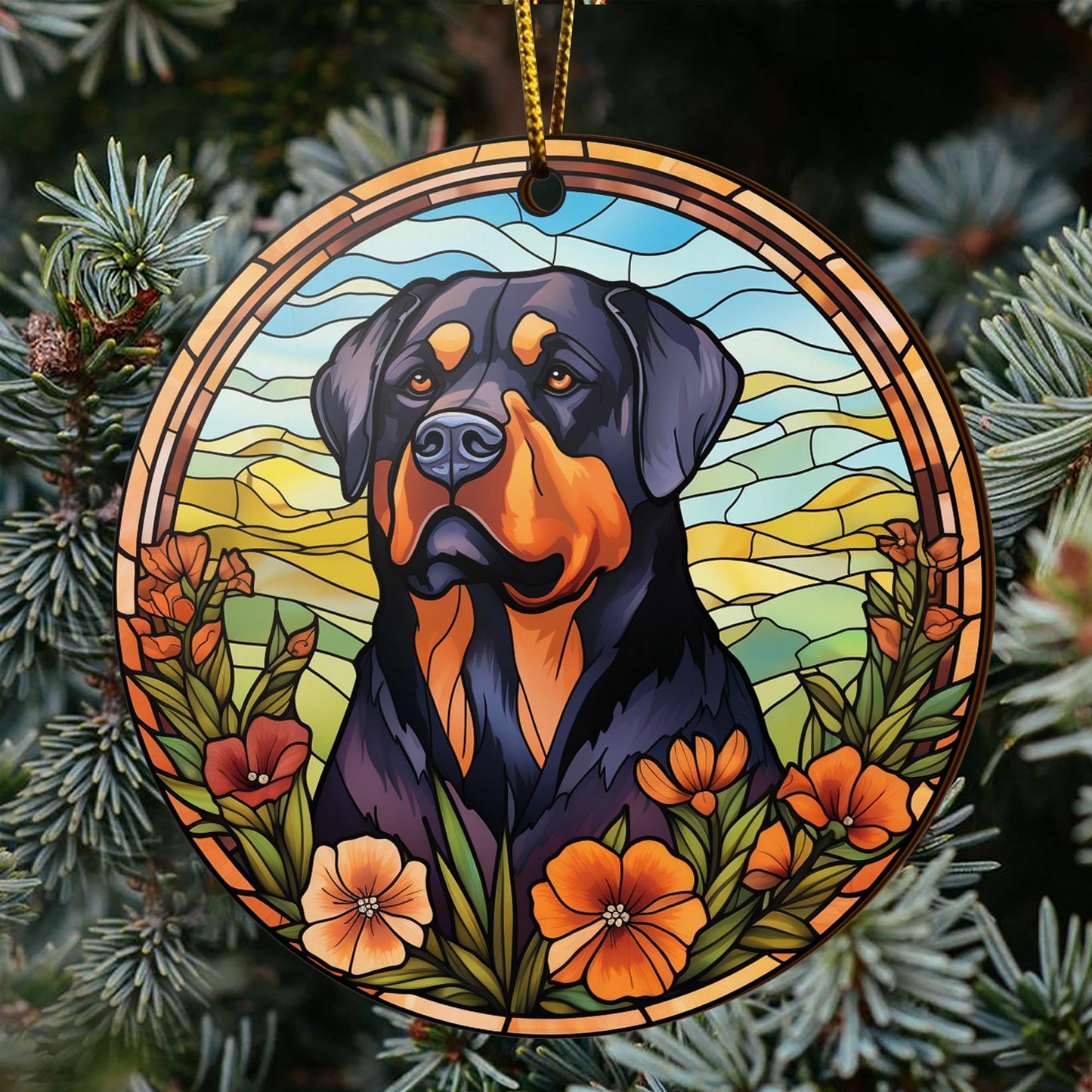 Rottweiler Rottweiler Wooden Ornaments 2 Sides, Rottweiler Ornament, Gift For Christmas, Christmas Tree Hanging EPHG-52486