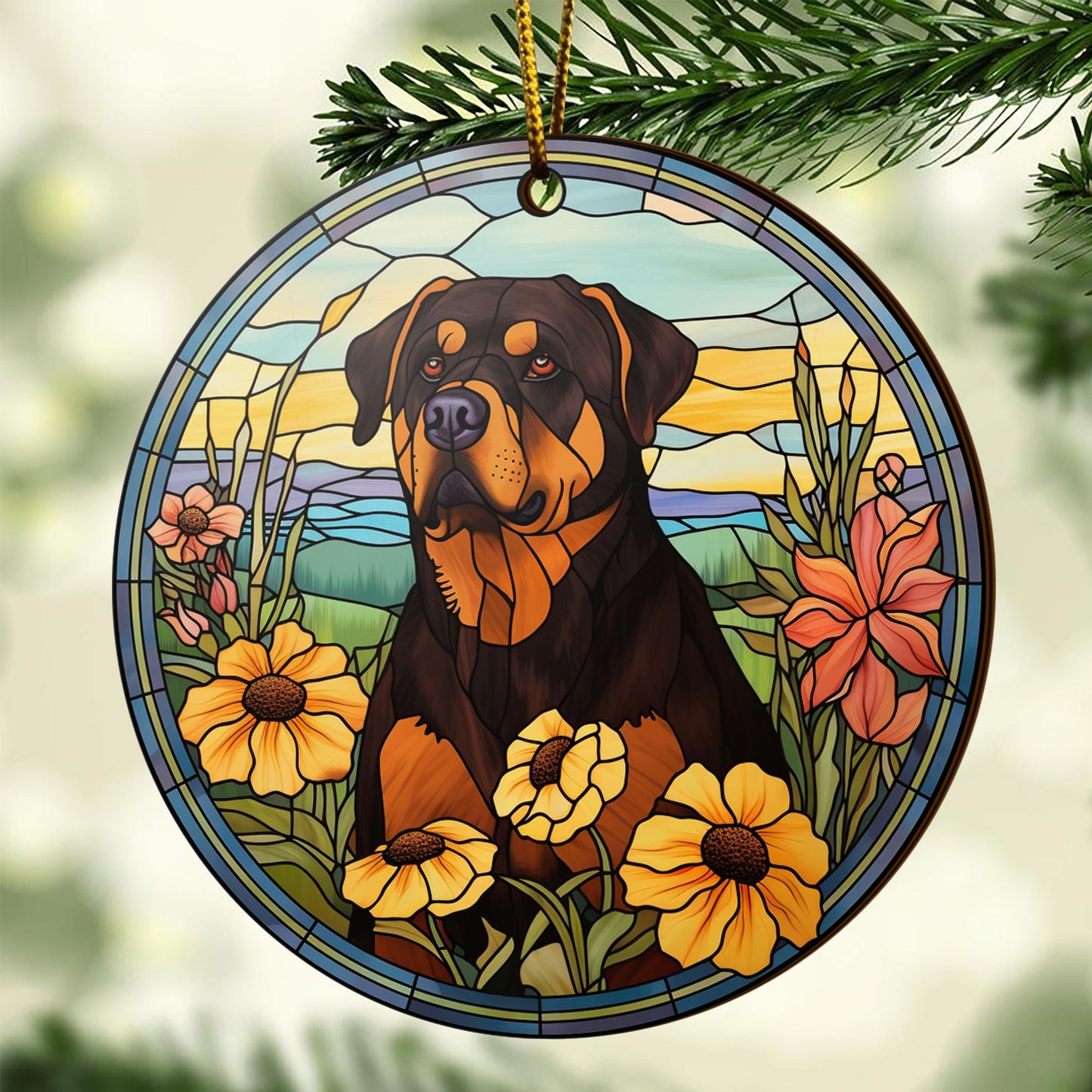 Rottweiler Rottweiler Wooden Ornaments 2 Sides, Rottweiler Ornament, Gift For Christmas, Christmas Tree Hanging EPHG-52486