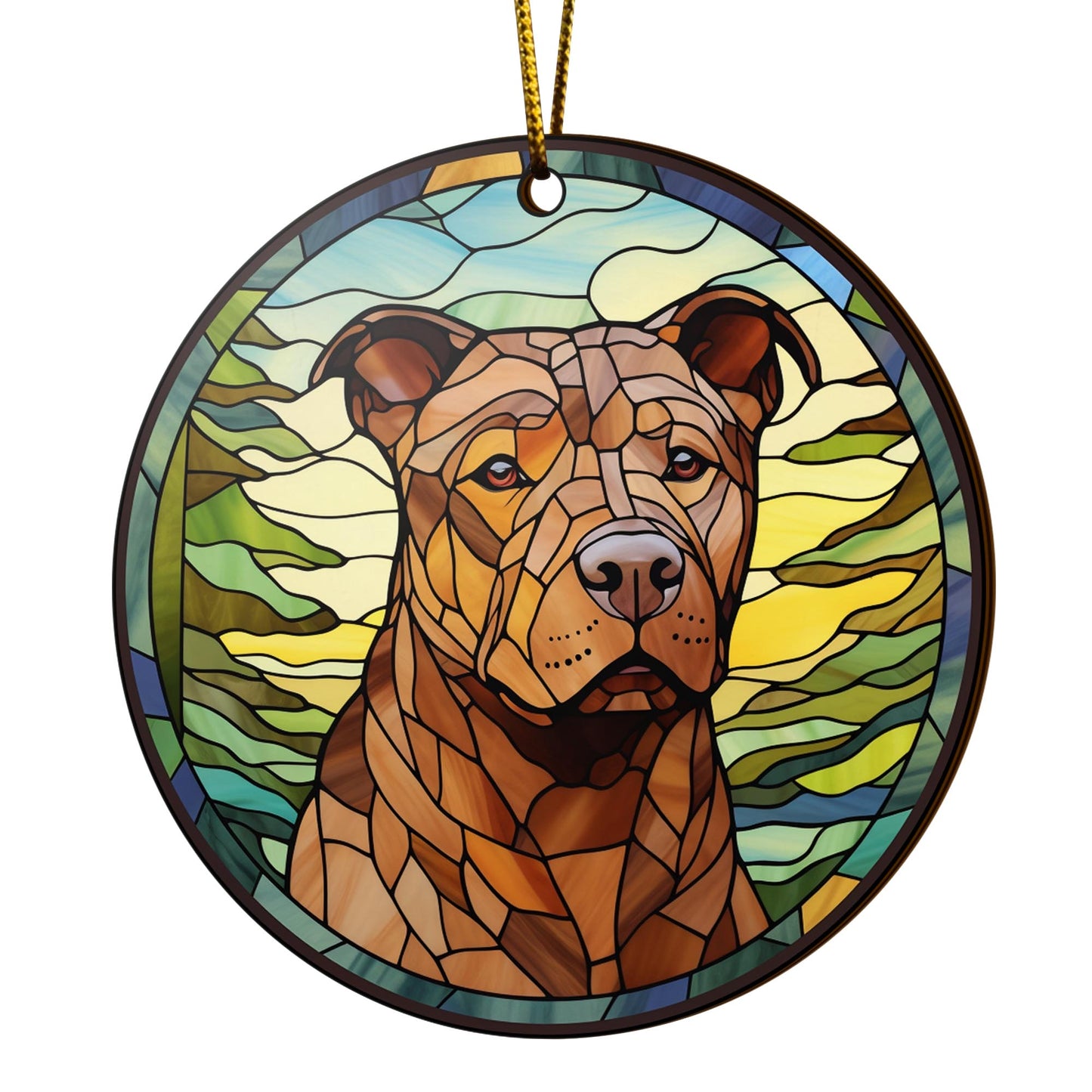 Pit Bull Wooden Ornaments 2 Sides, Pit Bull Ornaments For Christmas Tree, Christmas Tree Hanging, Christmas Decorations EPHG-52487