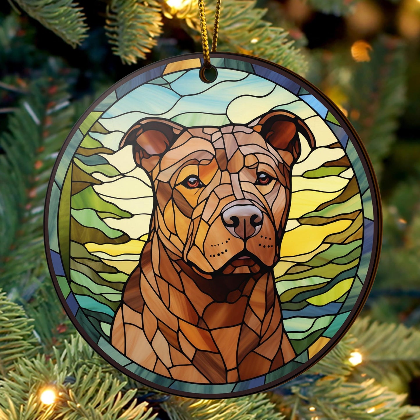 Pit Bull Wooden Ornaments 2 Sides, Pit Bull Ornaments For Christmas Tree, Christmas Tree Hanging, Christmas Decorations EPHG-52487