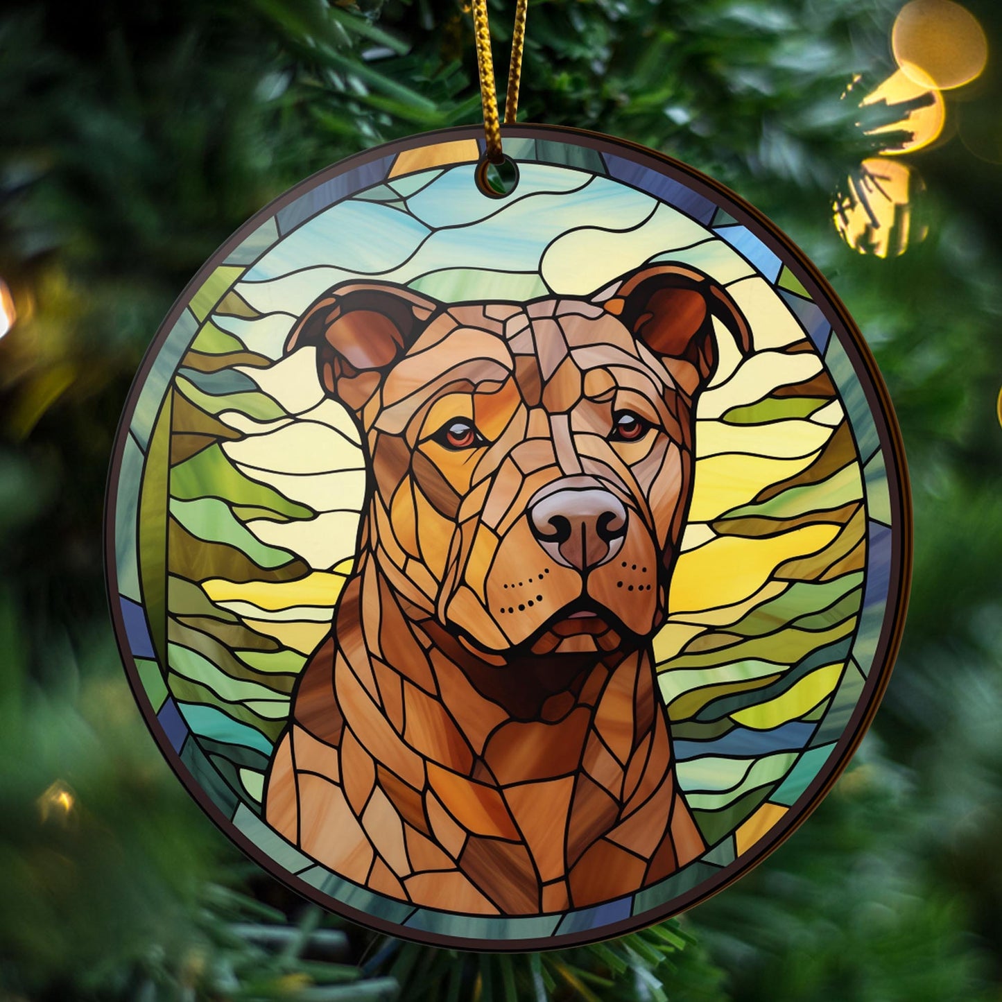 Pit Bull Wooden Ornaments 2 Sides, Pit Bull Ornaments For Christmas Tree, Christmas Tree Hanging, Christmas Decorations EPHG-52487