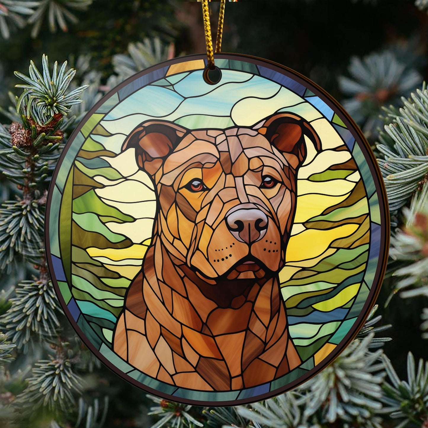 Pit Bull Wooden Ornaments 2 Sides, Pit Bull Ornaments For Christmas Tree, Christmas Tree Hanging, Christmas Decorations EPHG-52487