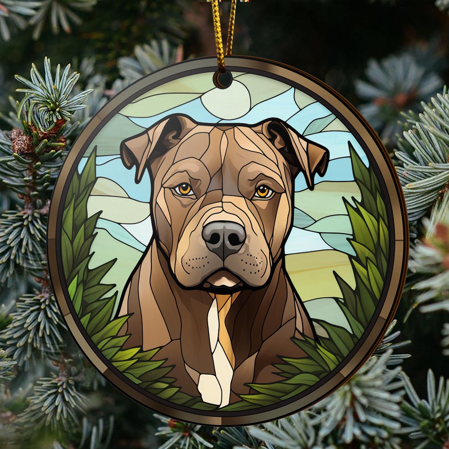 Pit Bull Wooden Ornaments 2 Sides, Pit Bull Ornaments For Christmas Tree, Christmas Tree Hanging, Christmas Decorations EPHG-52487