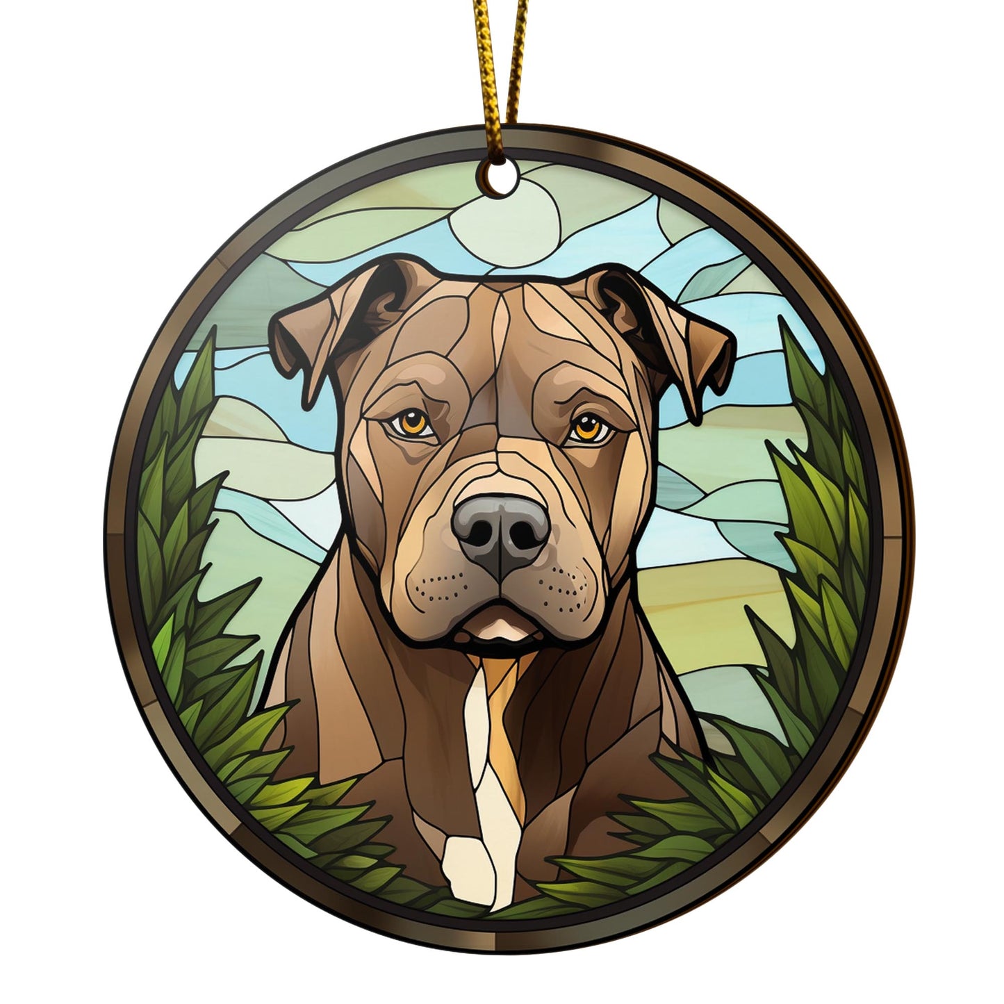 Pit Bull Wooden Ornaments 2 Sides, Pit Bull Ornaments For Christmas Tree, Christmas Tree Hanging, Christmas Decorations EPHG-52487