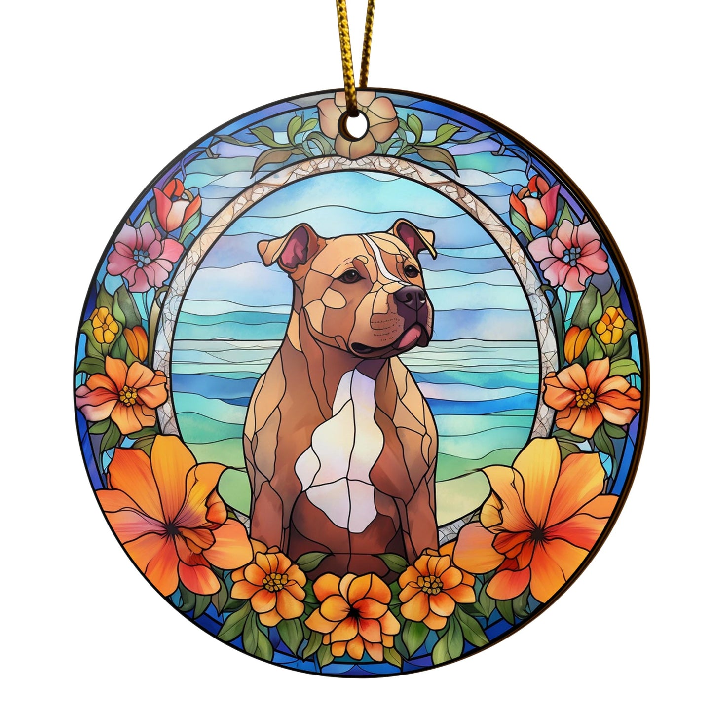 Pit Bull Wooden Ornaments 2 Sides, Pit Bull Ornaments For Christmas Tree, Christmas Tree Hanging, Christmas Decorations EPHG-52487