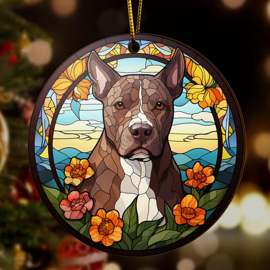 Pit Bull Wooden Ornaments 2 Sides, Pit Bull Ornaments For Christmas Tree, Christmas Tree Hanging, Christmas Decorations EPHG-52487