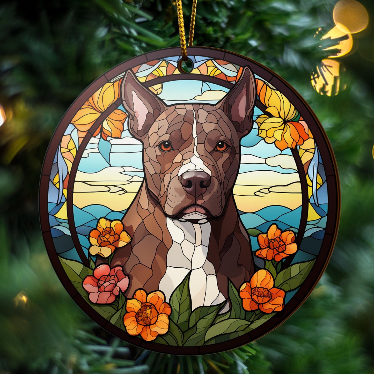 Pit Bull Wooden Ornaments 2 Sides, Pit Bull Ornaments For Christmas Tree, Christmas Tree Hanging, Christmas Decorations EPHG-52487