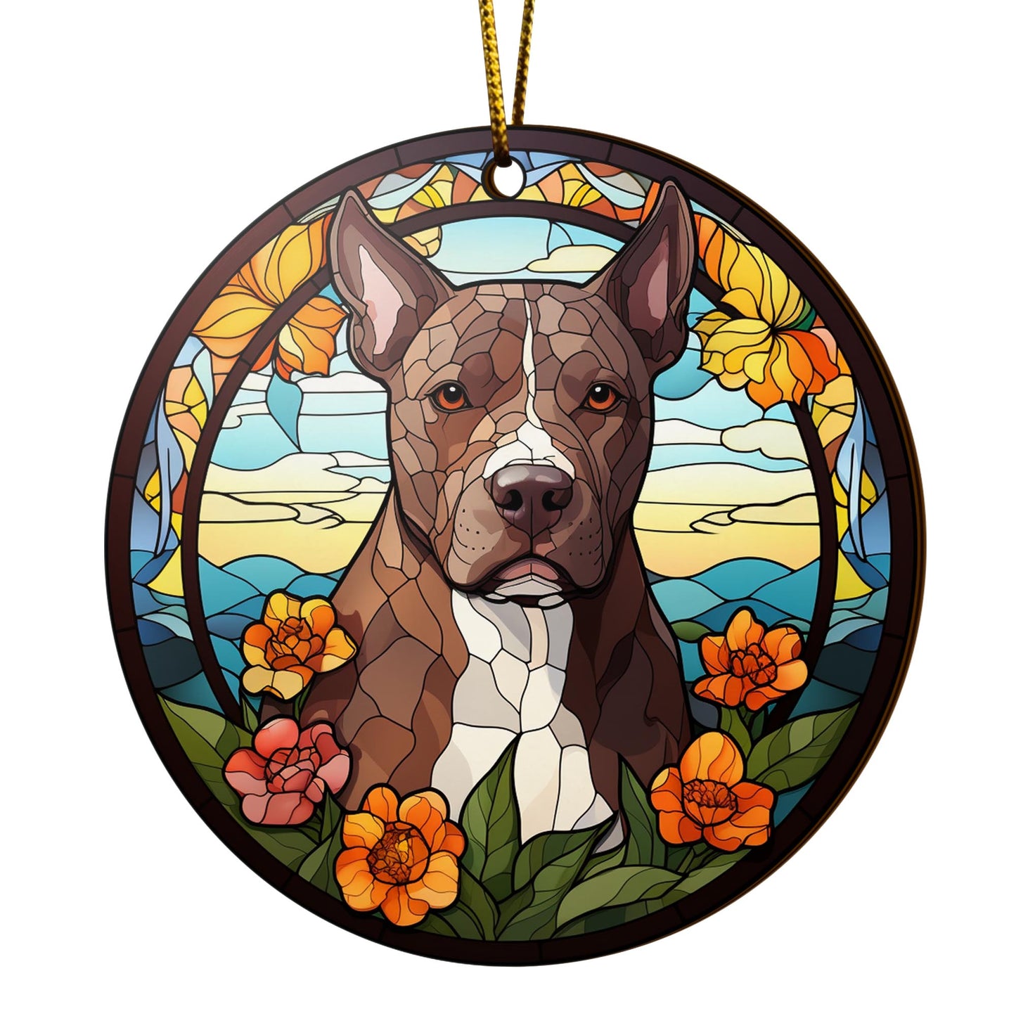 Pit Bull Wooden Ornaments 2 Sides, Pit Bull Ornaments For Christmas Tree, Christmas Tree Hanging, Christmas Decorations EPHG-52487