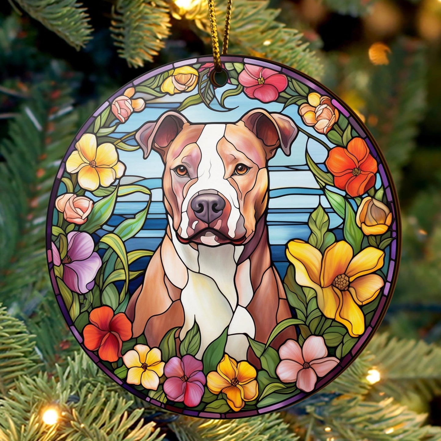 Pit Bull Wooden Ornaments 2 Sides, Pit Bull Ornaments For Christmas Tree, Christmas Tree Hanging, Christmas Decorations EPHG-52487