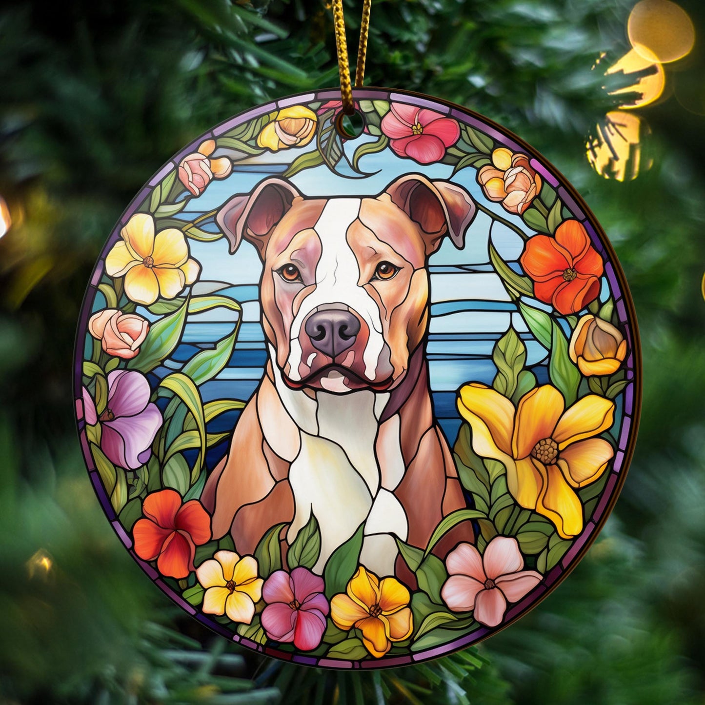 Pit Bull Wooden Ornaments 2 Sides, Pit Bull Ornaments For Christmas Tree, Christmas Tree Hanging, Christmas Decorations EPHG-52487