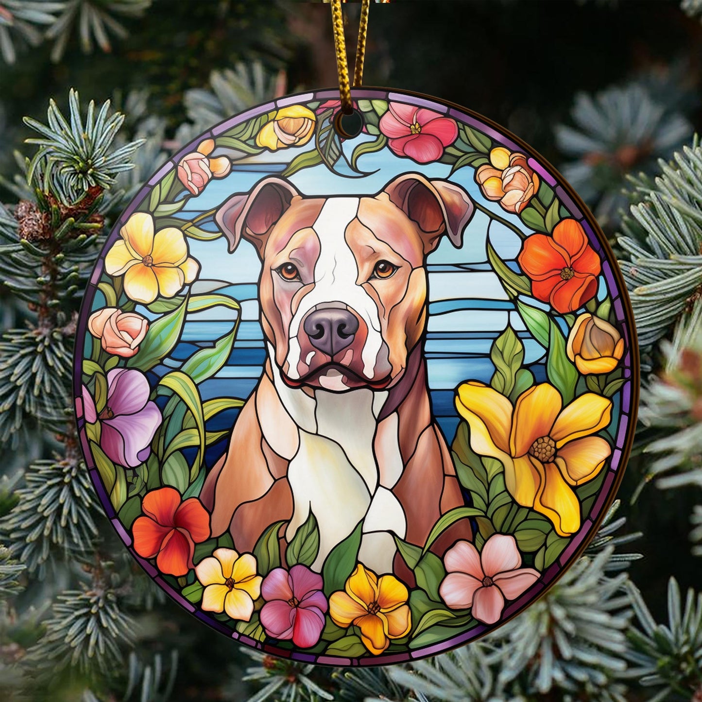 Pit Bull Wooden Ornaments 2 Sides, Pit Bull Ornaments For Christmas Tree, Christmas Tree Hanging, Christmas Decorations EPHG-52487