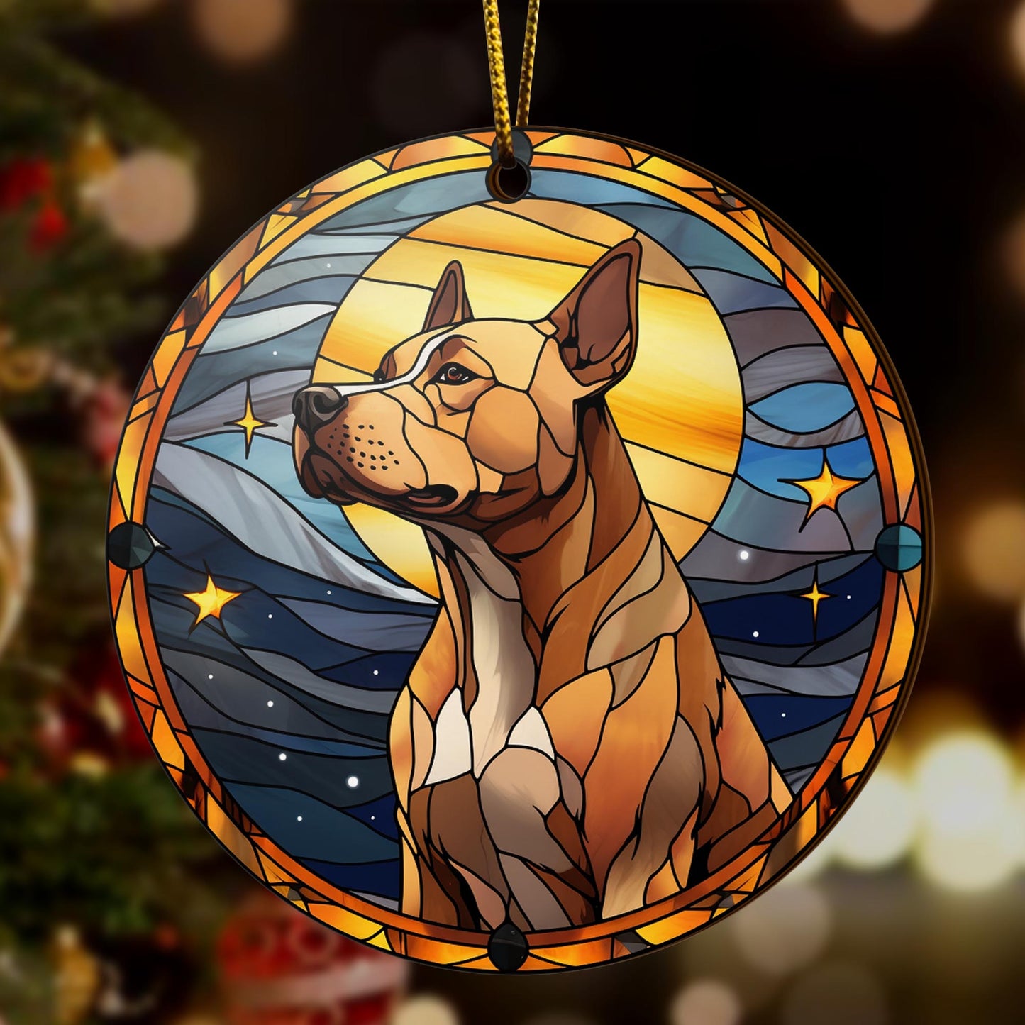 Pit Bull Wooden Ornaments 2 Sides, Pit Bull Ornaments For Christmas Tree, Christmas Tree Hanging, Christmas Decorations EPHG-52487