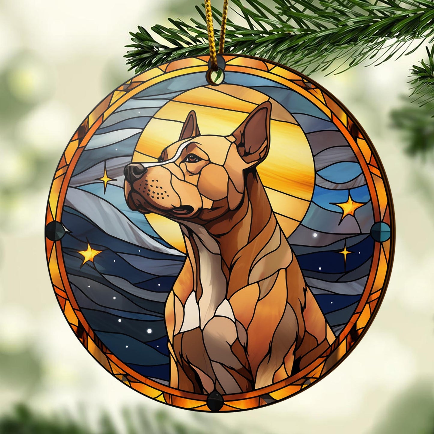 Pit Bull Wooden Ornaments 2 Sides, Pit Bull Ornaments For Christmas Tree, Christmas Tree Hanging, Christmas Decorations EPHG-52487