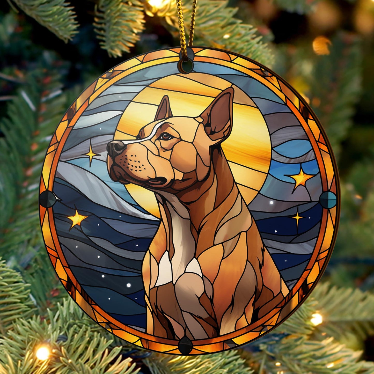 Pit Bull Wooden Ornaments 2 Sides, Pit Bull Ornaments For Christmas Tree, Christmas Tree Hanging, Christmas Decorations EPHG-52487